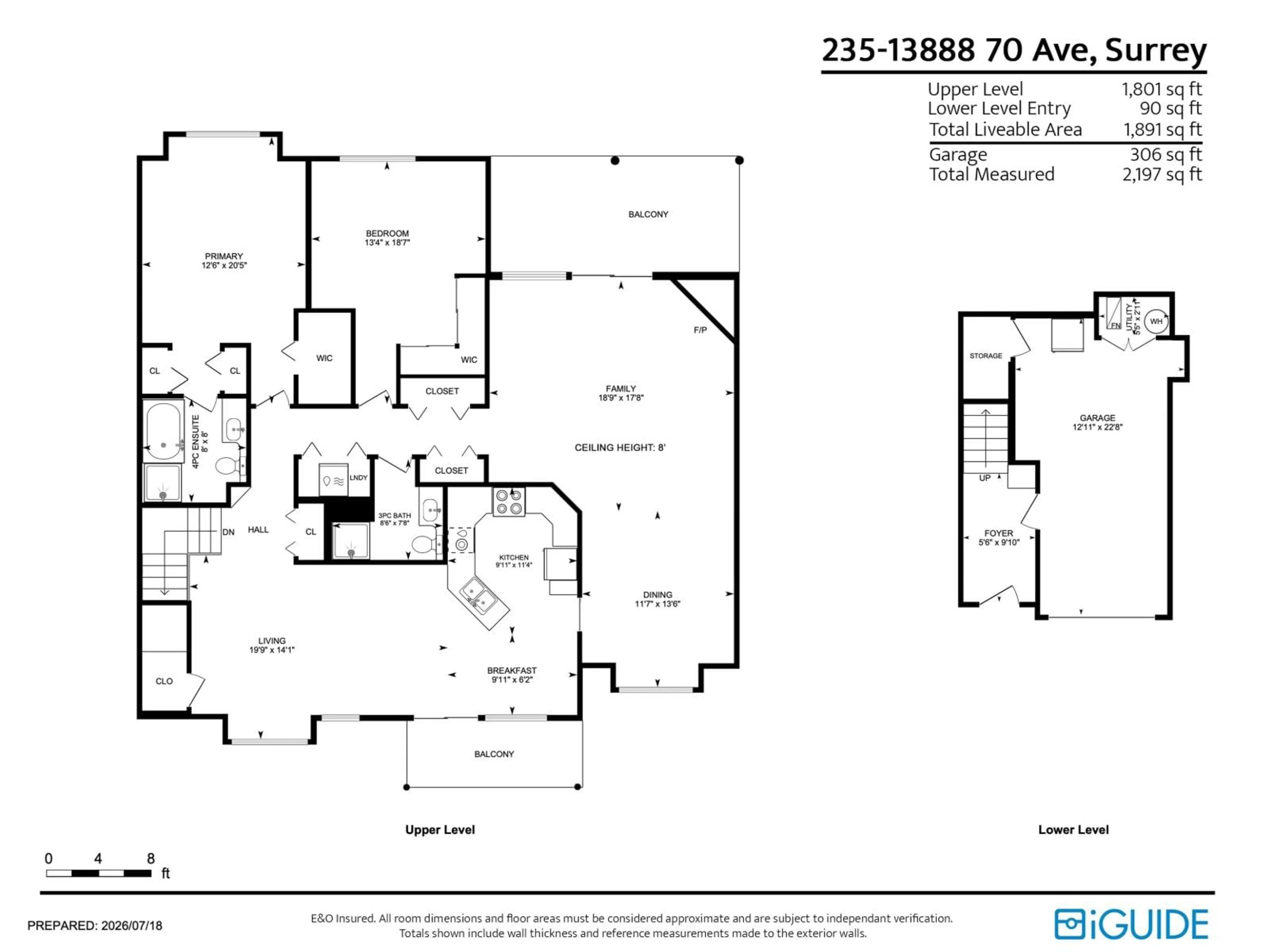 Floor plan for 235 - 13888 70 AVENUE, Surrey British Columbia V3W0R8