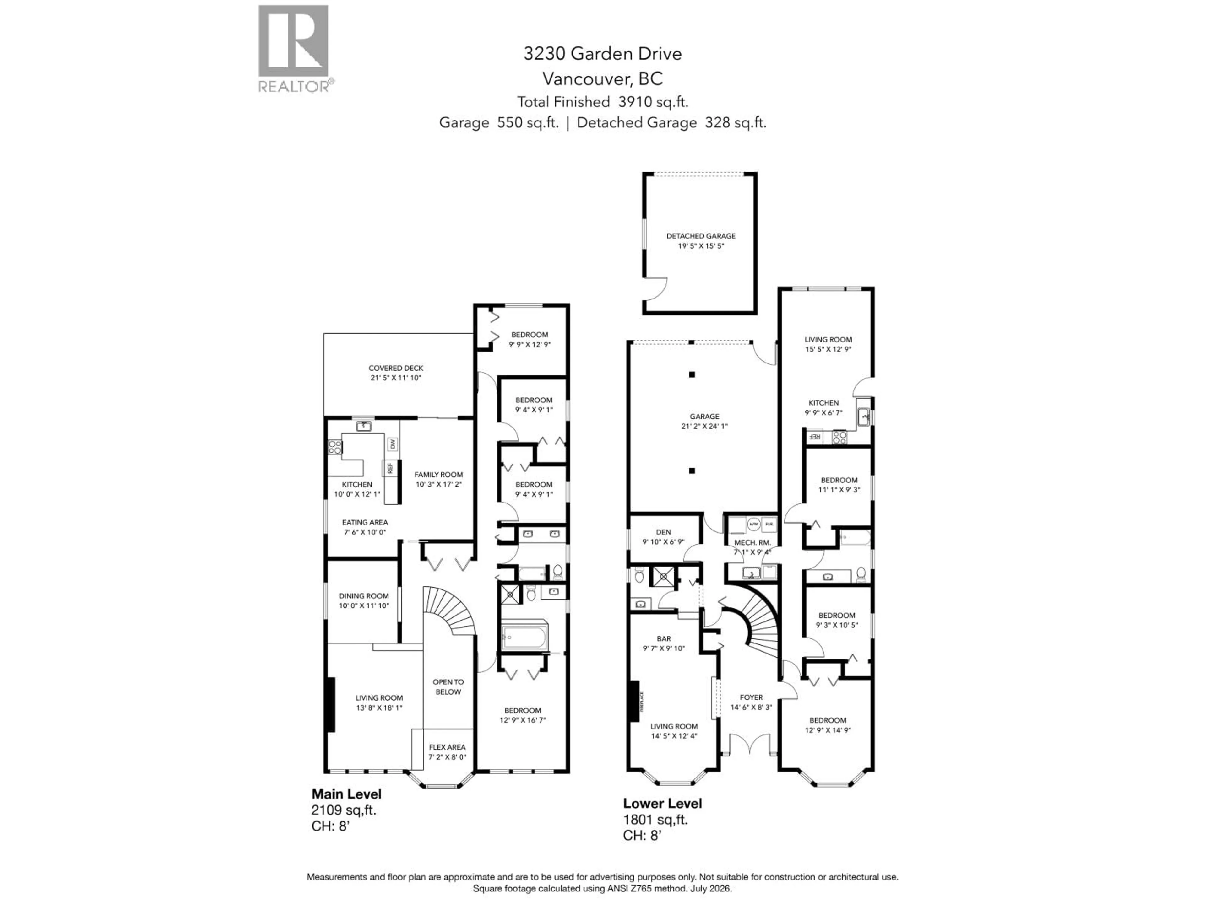 Floor plan for 3230 GARDEN DRIVE, Vancouver British Columbia V5N4Y1