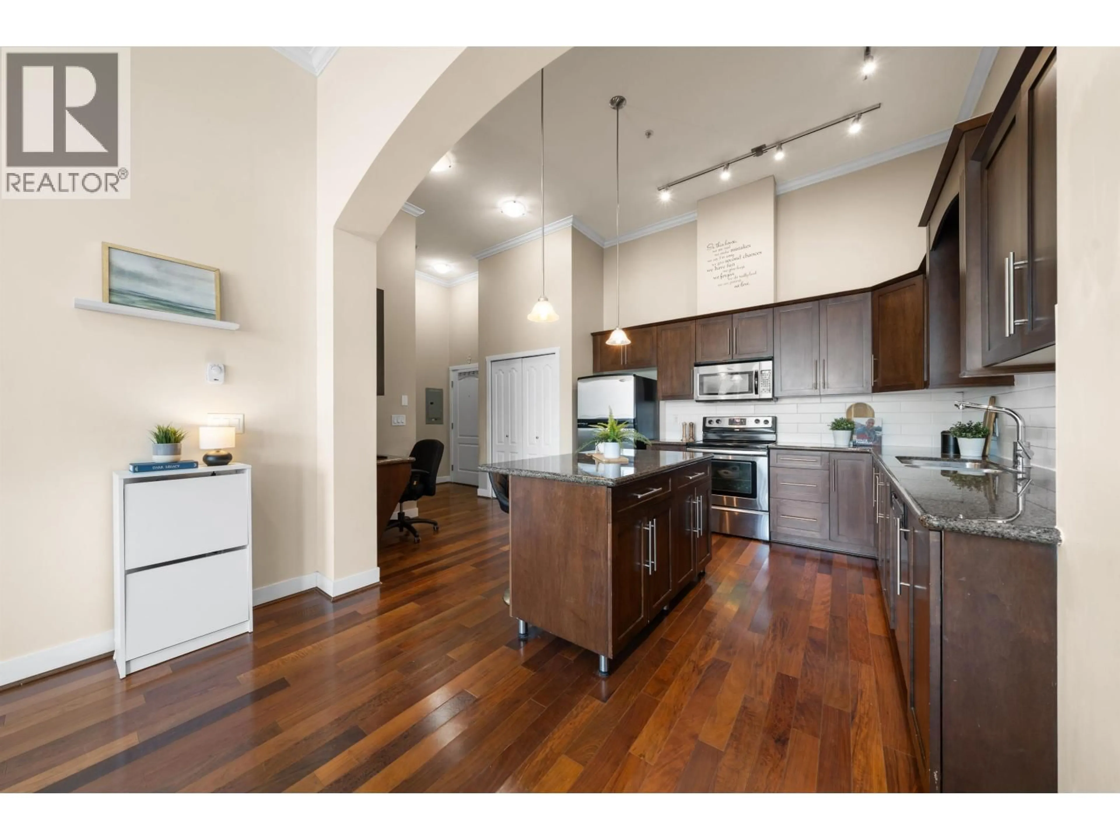 Open concept kitchen, wood/laminate floor for 415 - 2628 MAPLE STREET, Port Coquitlam British Columbia V3C0E2