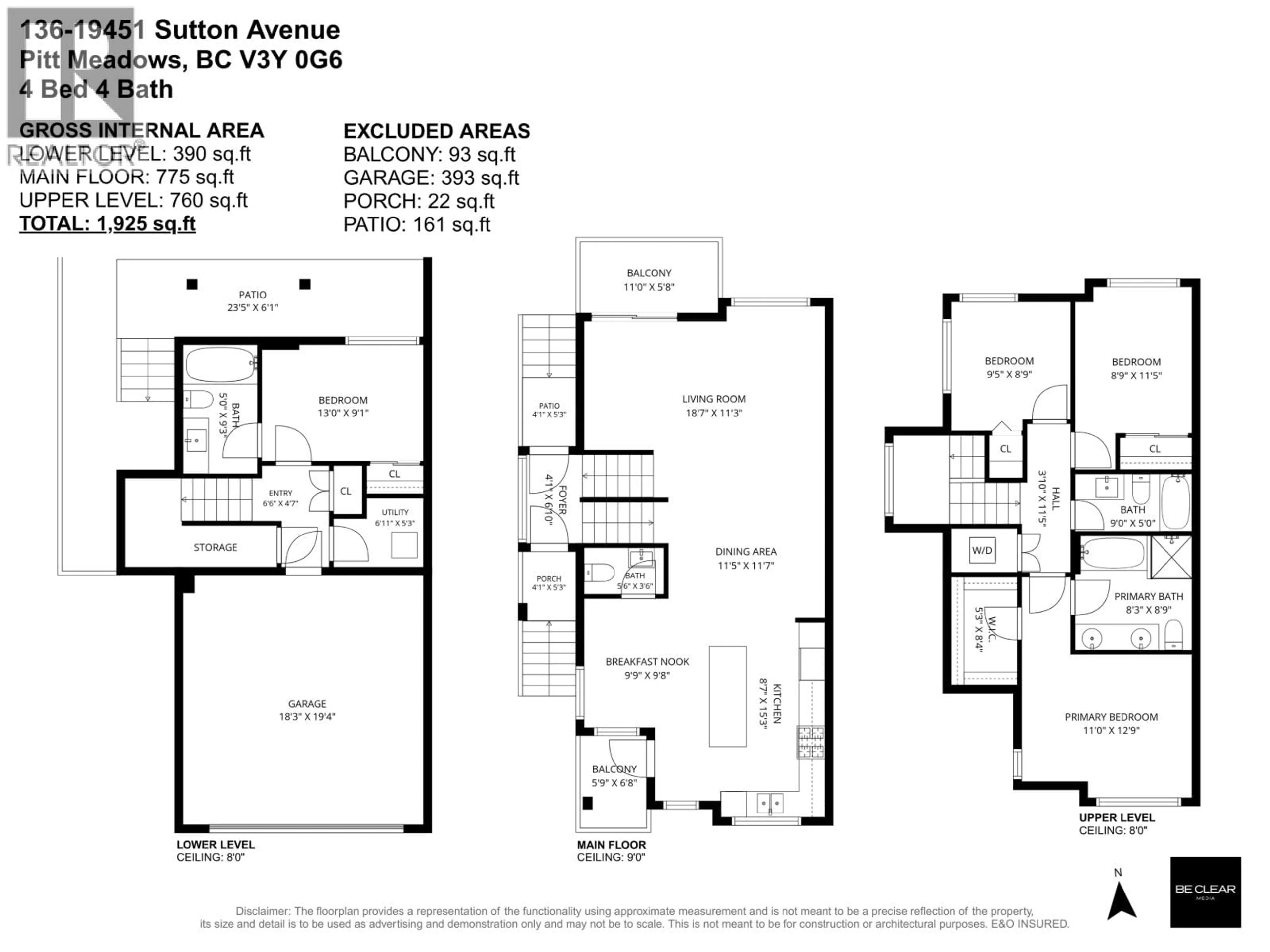 Floor plan for 136 - 19451 SUTTON AVENUE, Pitt Meadows British Columbia V3Y0G6