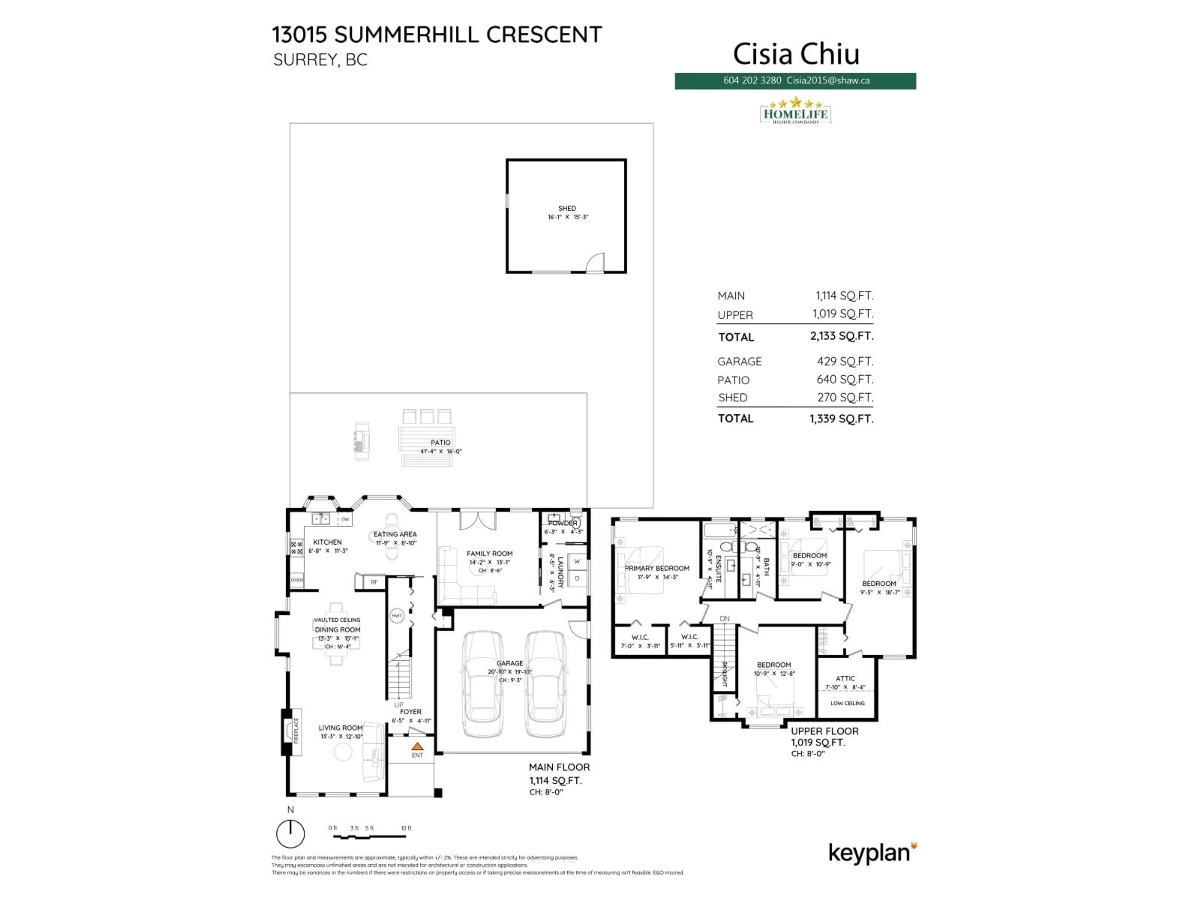 Floor plan for 13015 SUMMERHILL CRESCENT, Surrey British Columbia V4A7T4