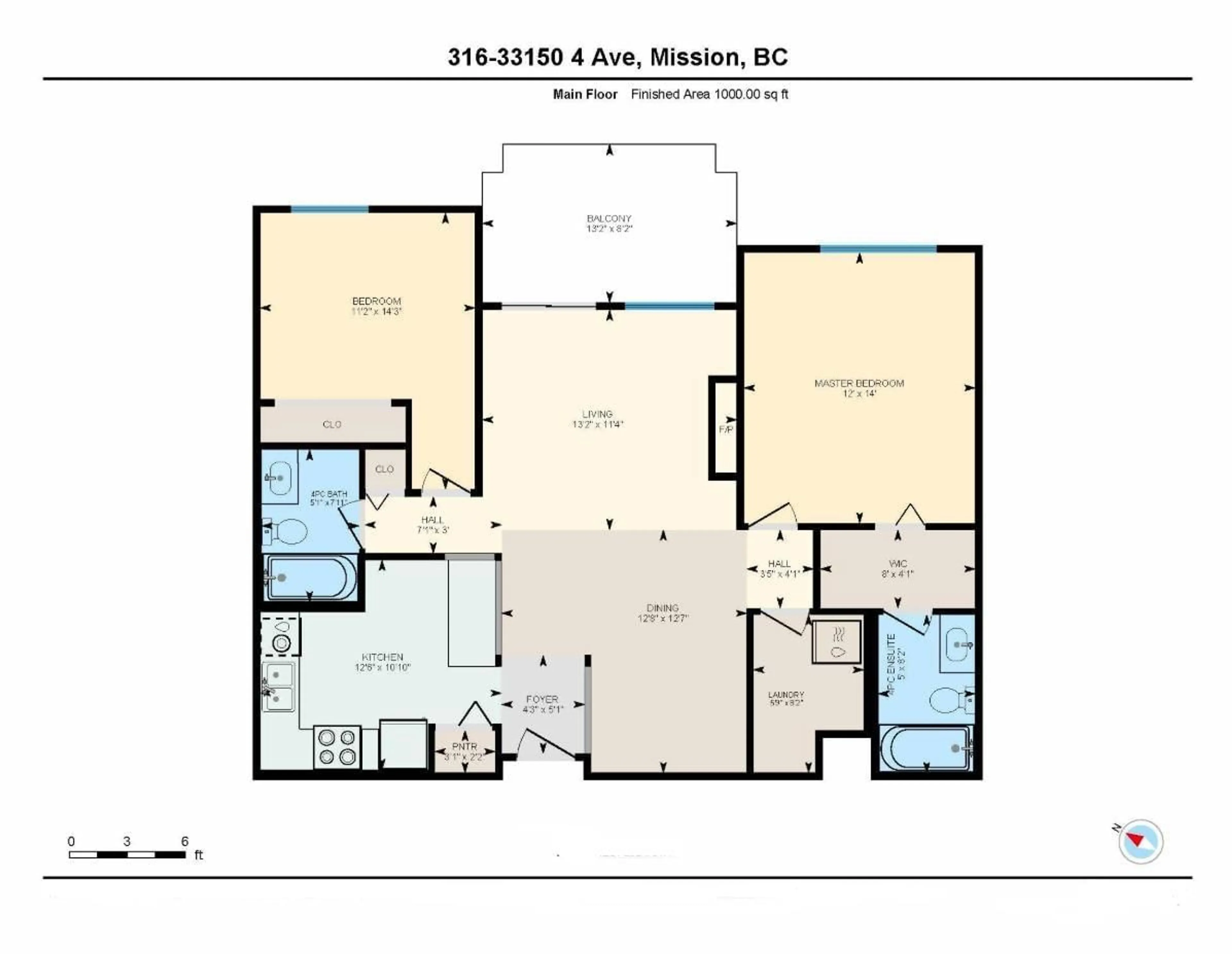 Floor plan for 316 - 33150 4TH AVENUE, Mission British Columbia V2V7A3