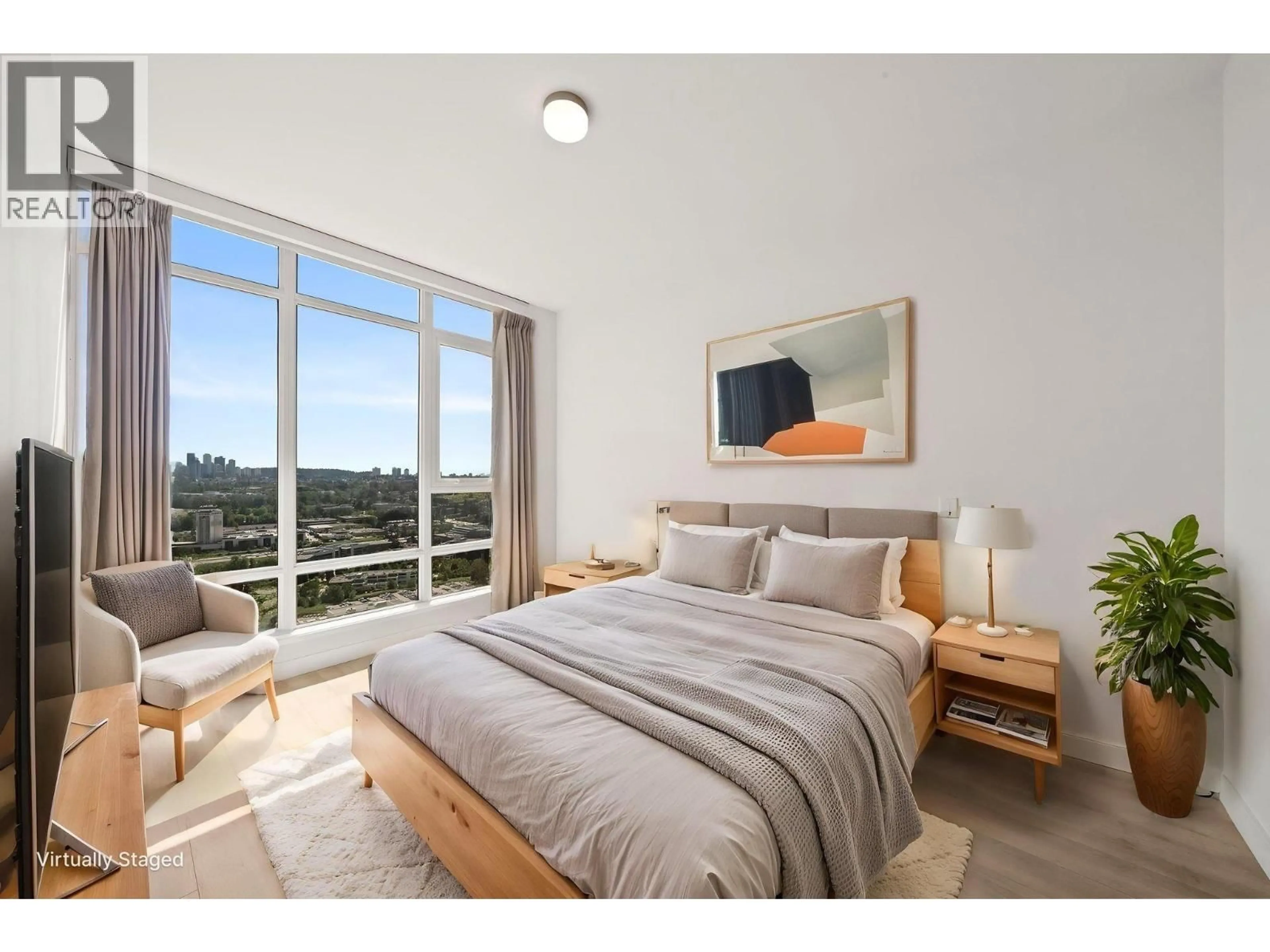 Bedroom with bed, unknown for 3307 - 2085 SKYLINE COURT, Burnaby British Columbia V5C0M6