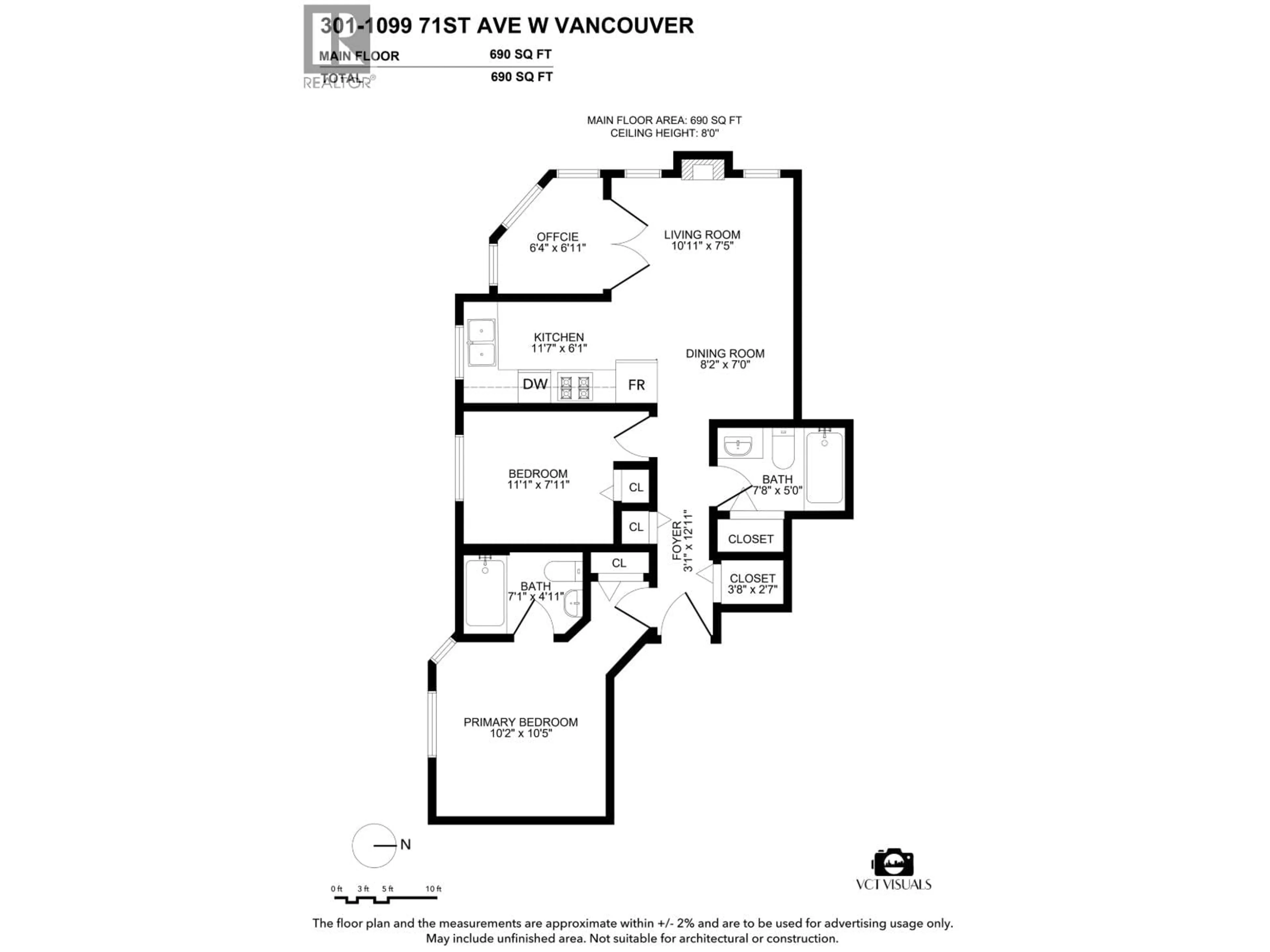 Floor plan for 301 - 1099 71ST AVENUE, Vancouver British Columbia V6P6Y5