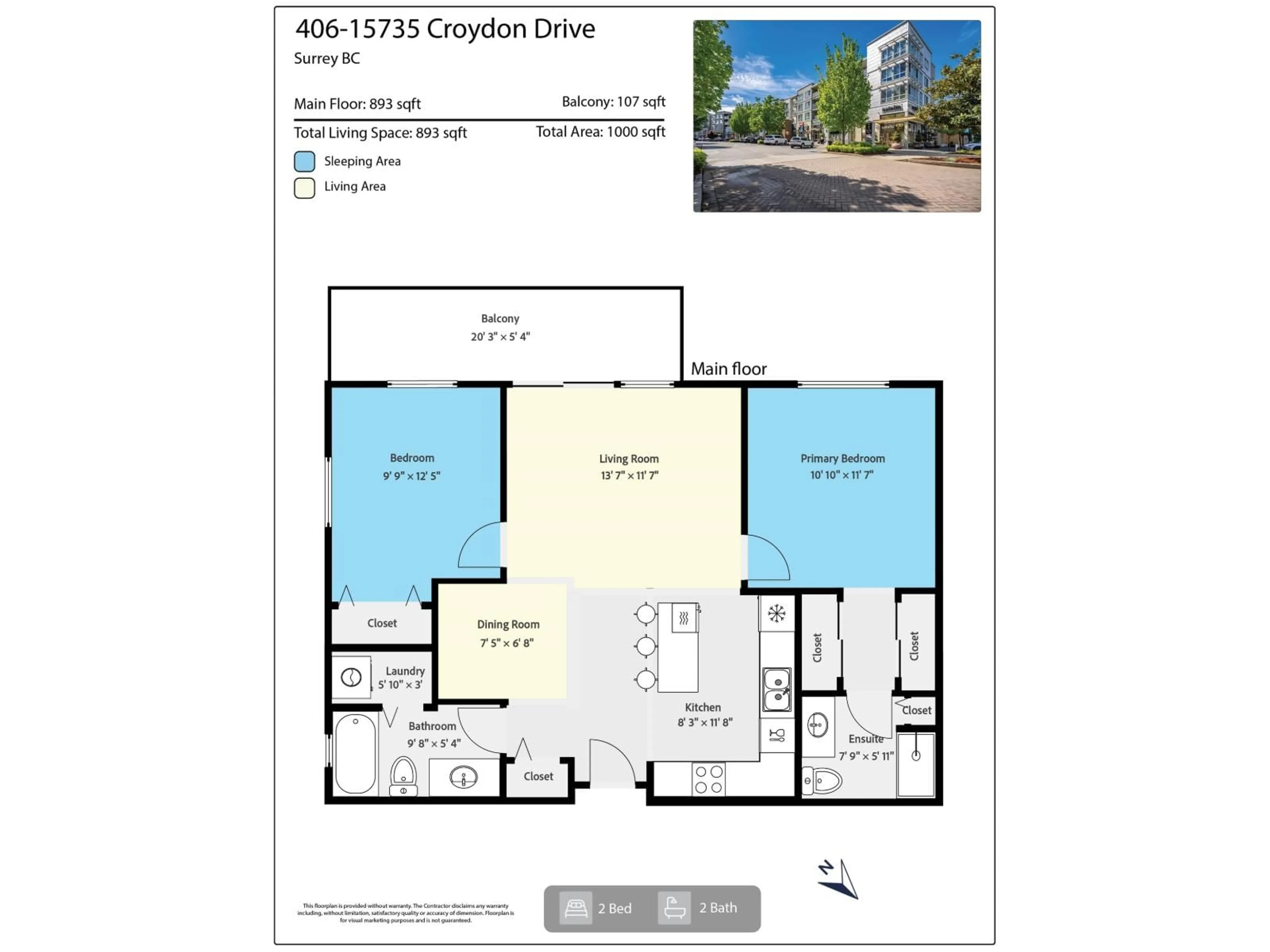 Floor plan for 406 - 15735 CROYDON DRIVE, Surrey British Columbia V3Z2L5