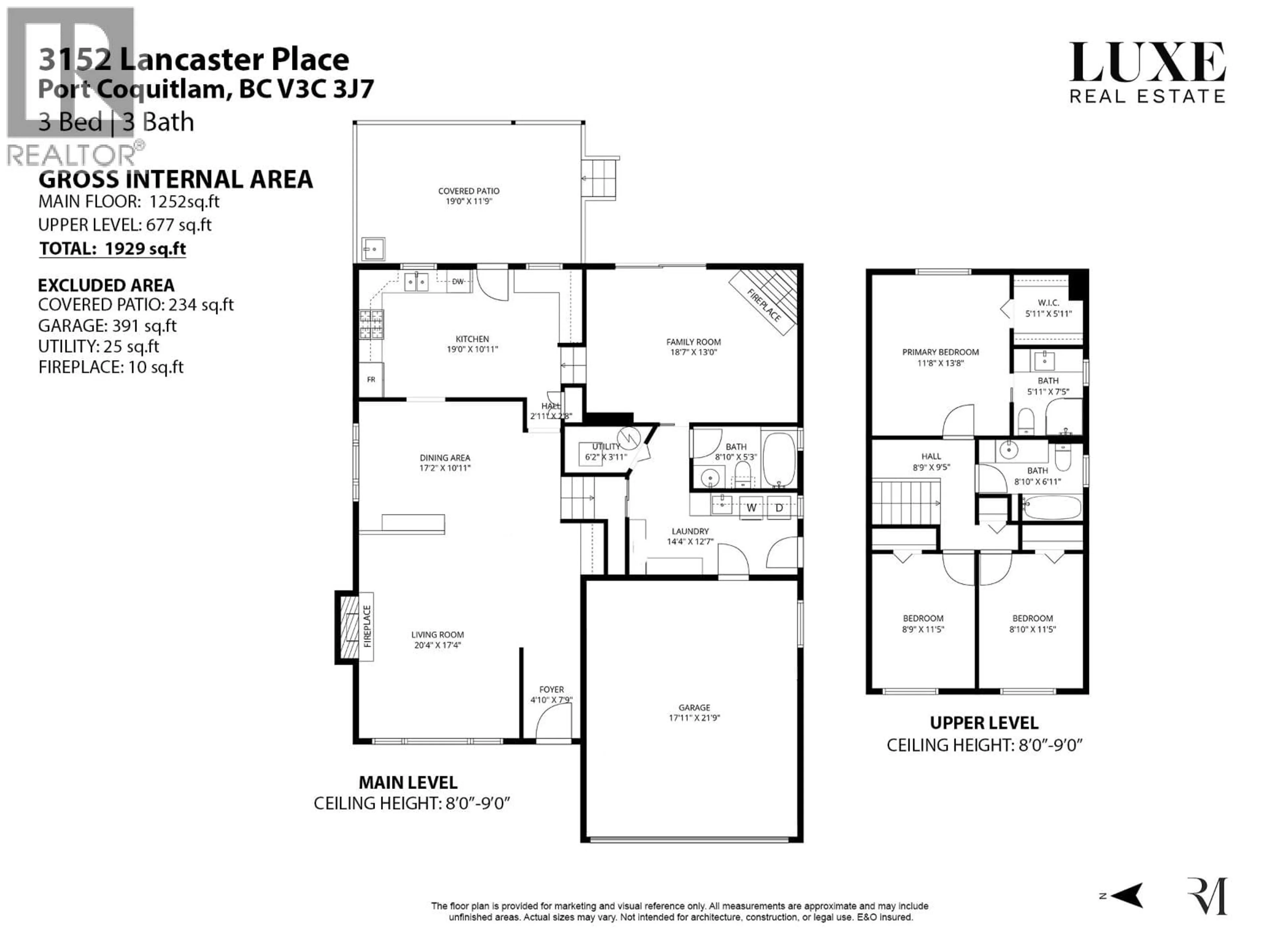 Floor plan for 3152 LANCASTER PLACE, Port Coquitlam British Columbia V3C3J7