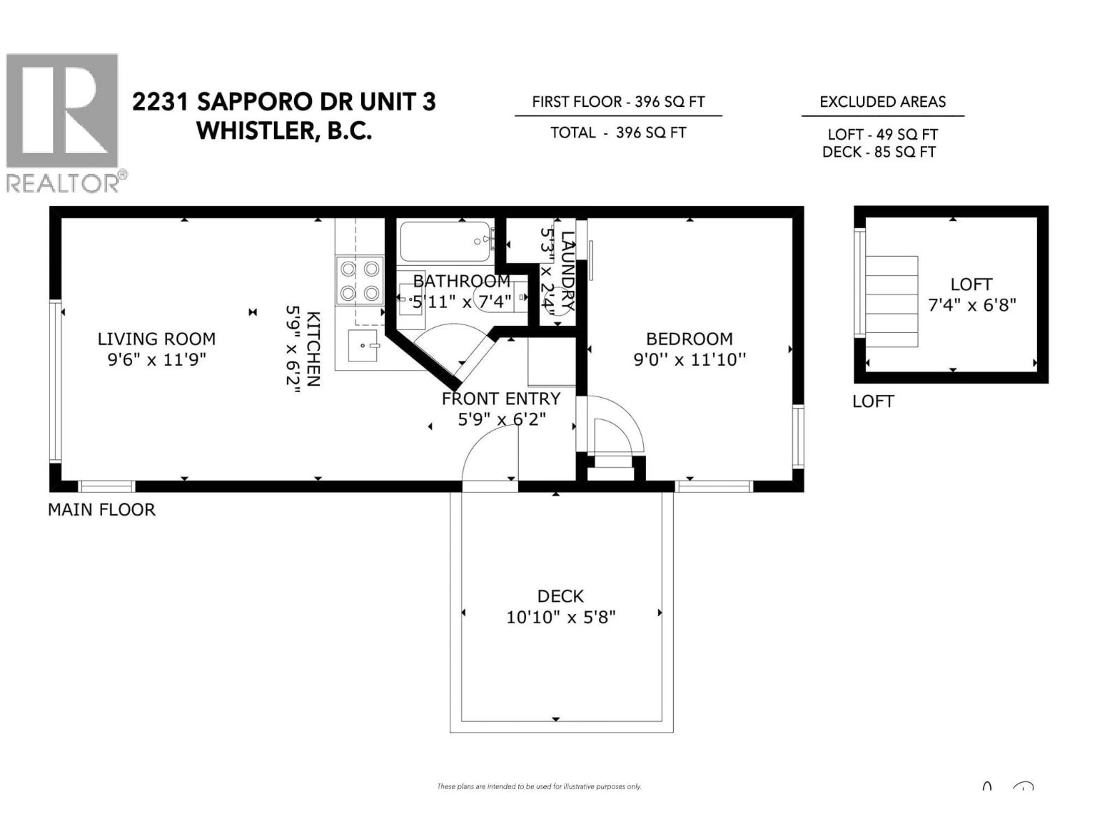 Floor plan for 3 - 2231 SAPPORO DRIVE, Whistler British Columbia V8E0B5