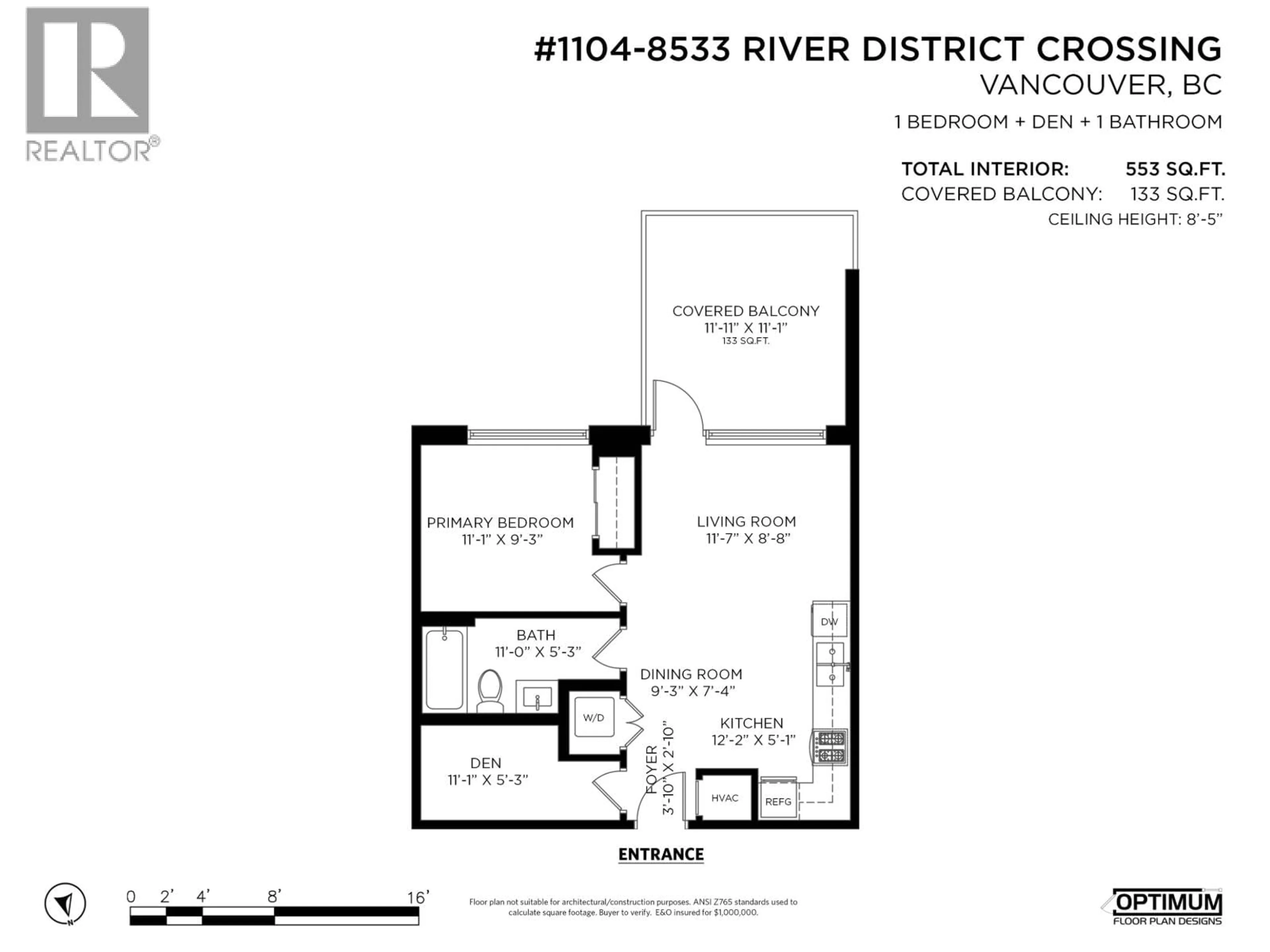 Floor plan for 1104 - 8533 RIVER DISTRICT CROSSING, Vancouver British Columbia V5S0H2