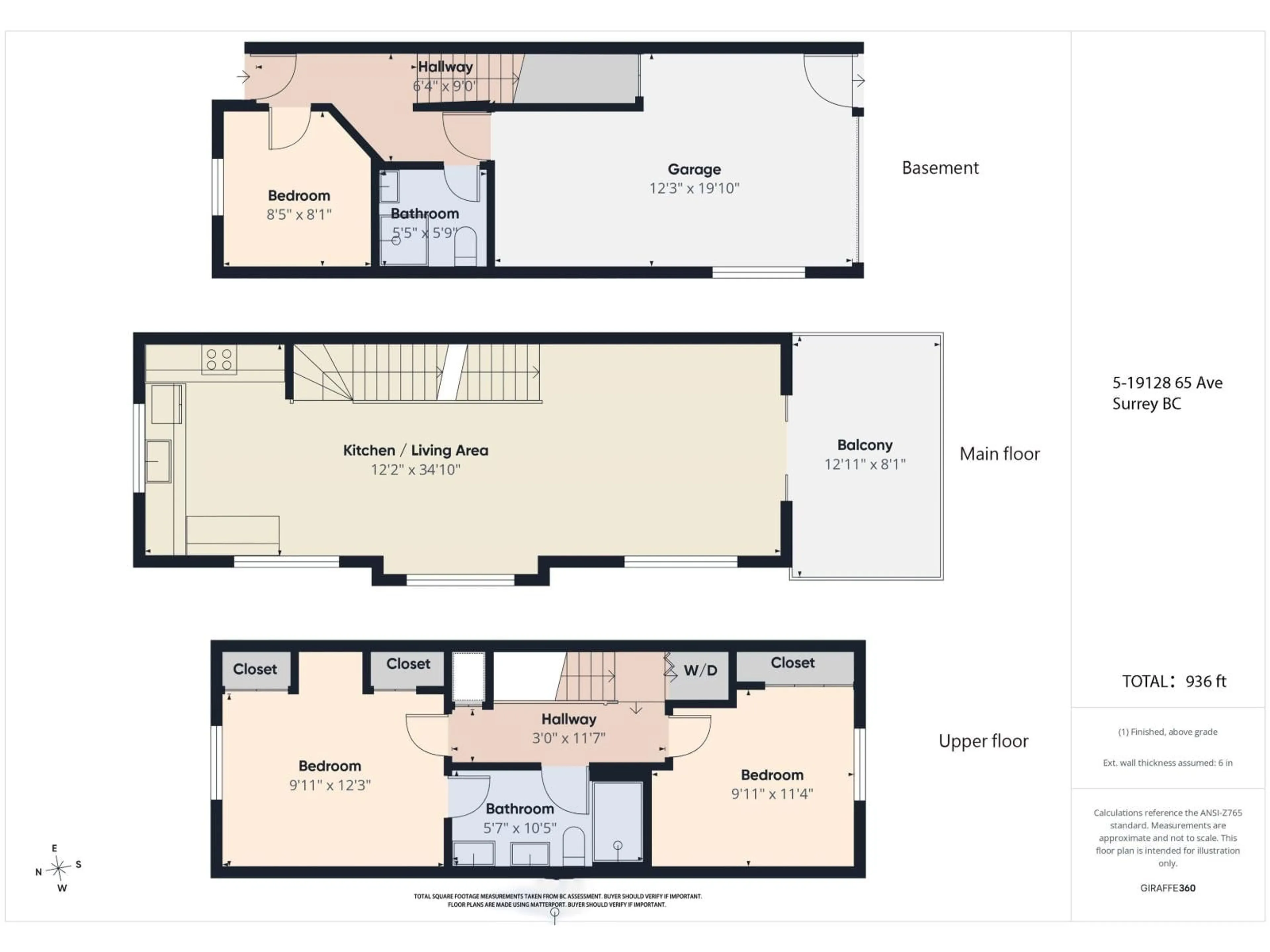Floor plan for 5 - 19128 65 AVENUE, Surrey British Columbia V4N6P2