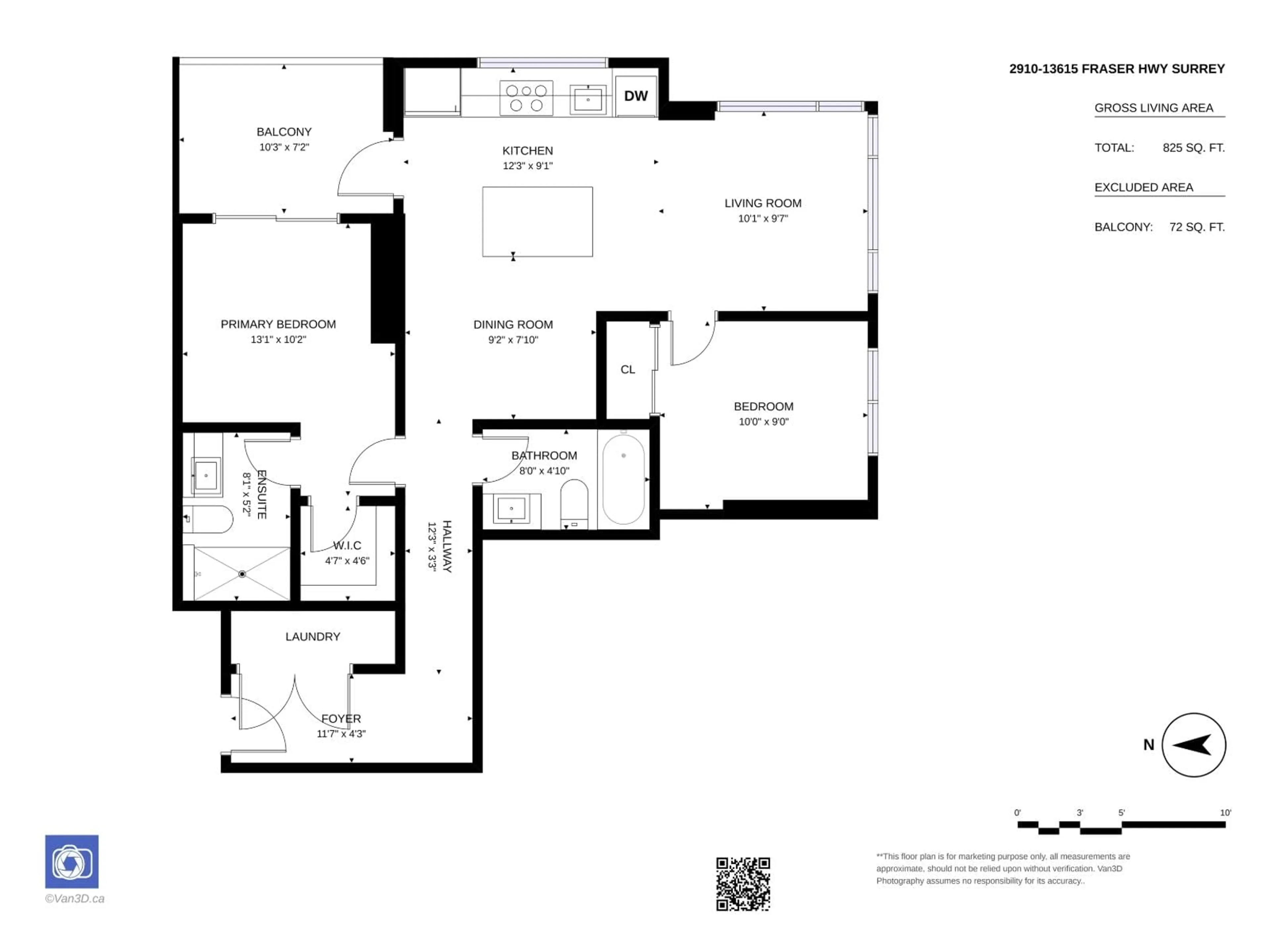 Floor plan for 2910 - 13615 FRASER HIGHWAY, Surrey British Columbia V3T0P7