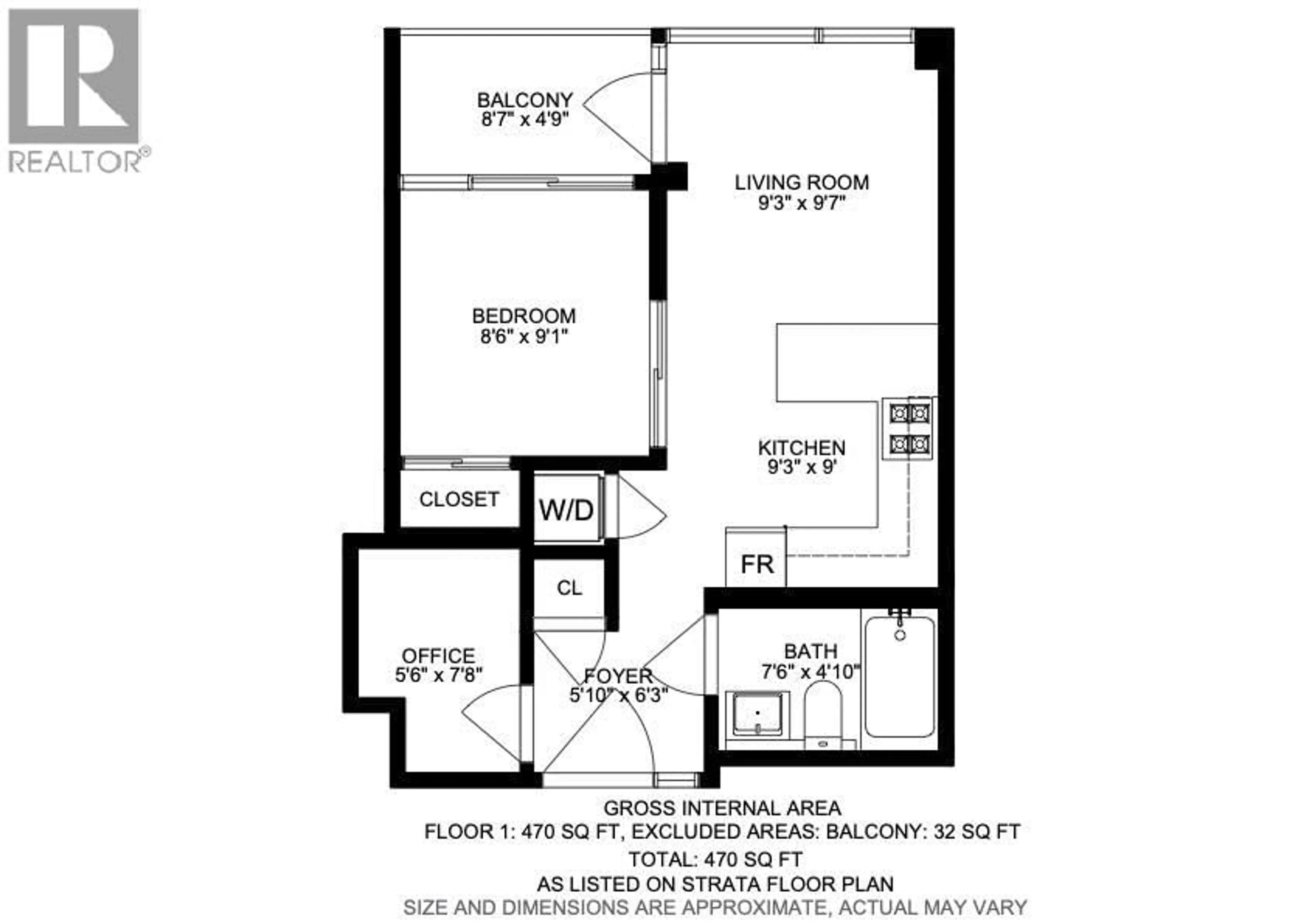 Floor plan for 1611 - 777 RICHARDS STREET, Vancouver British Columbia V6B0M6