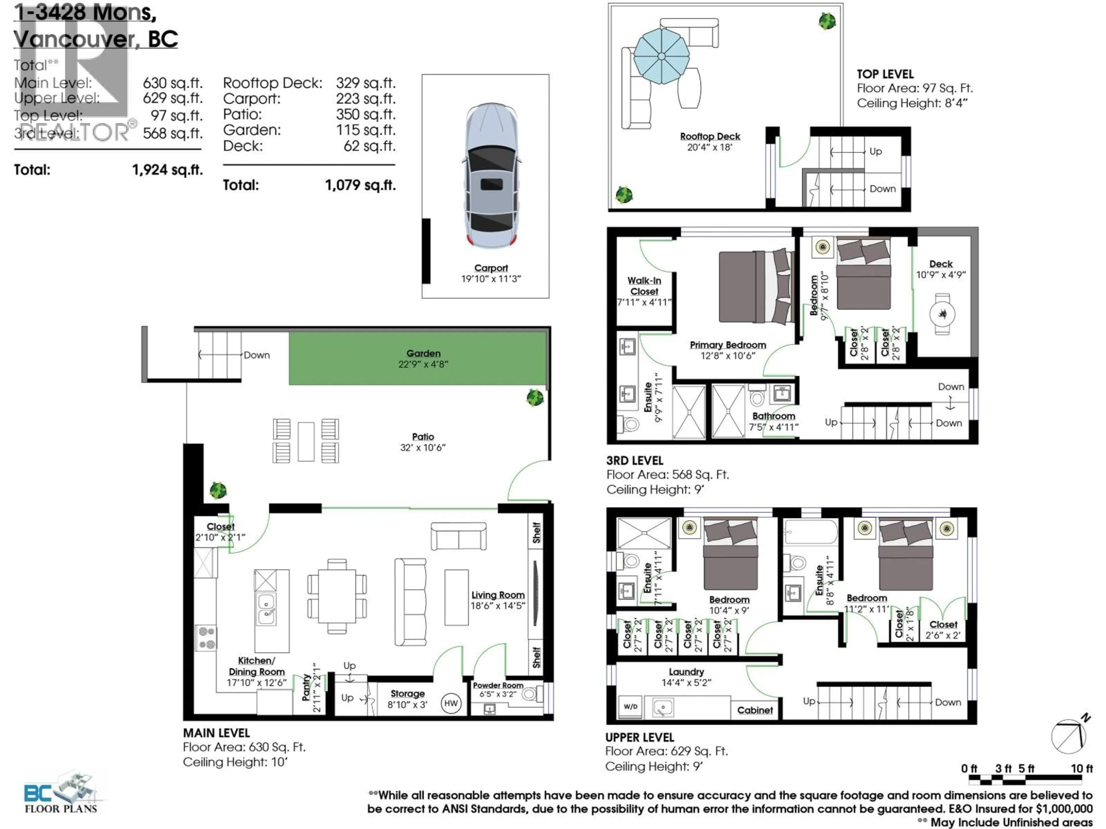 Floor plan for 1 - 3428 MONS DRIVE, Vancouver British Columbia V5M3B6