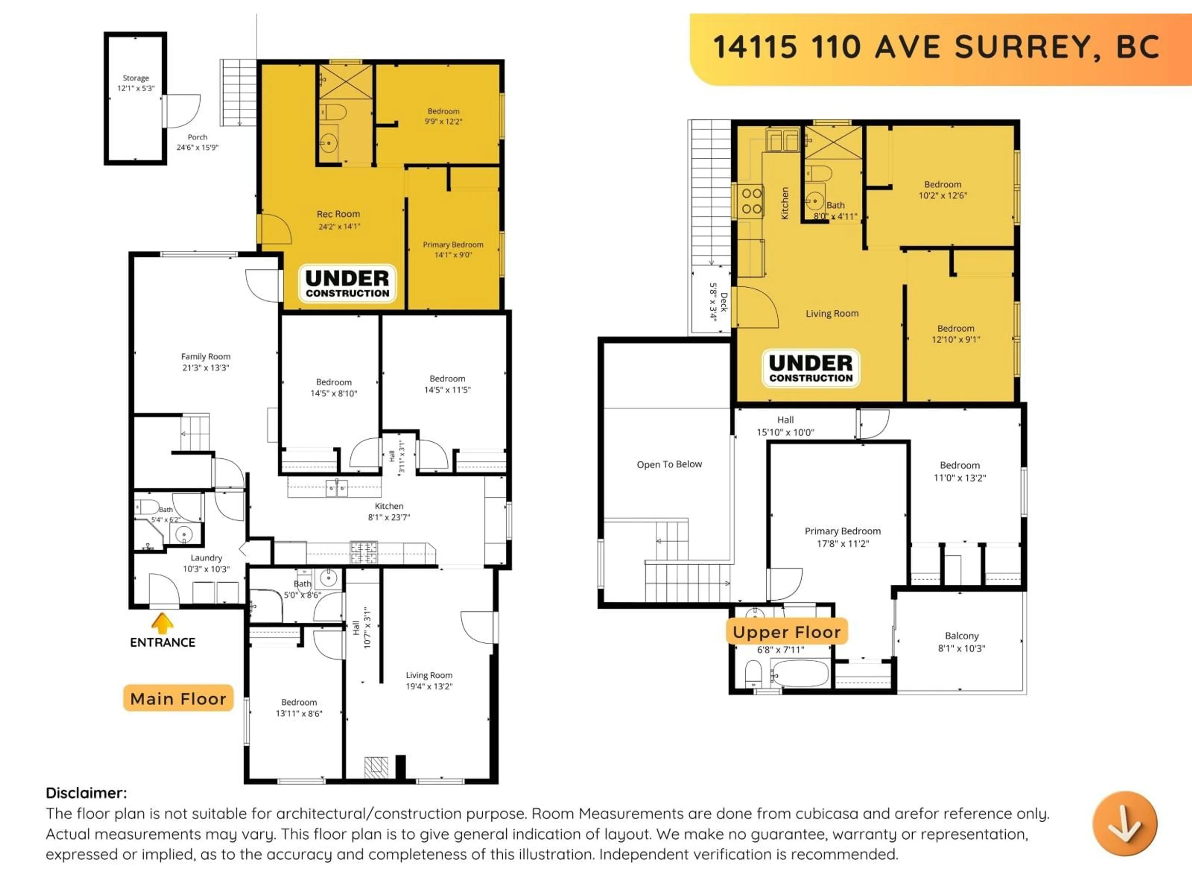 Floor plan for 14115 110 AVENUE, Surrey British Columbia V3R1Z3