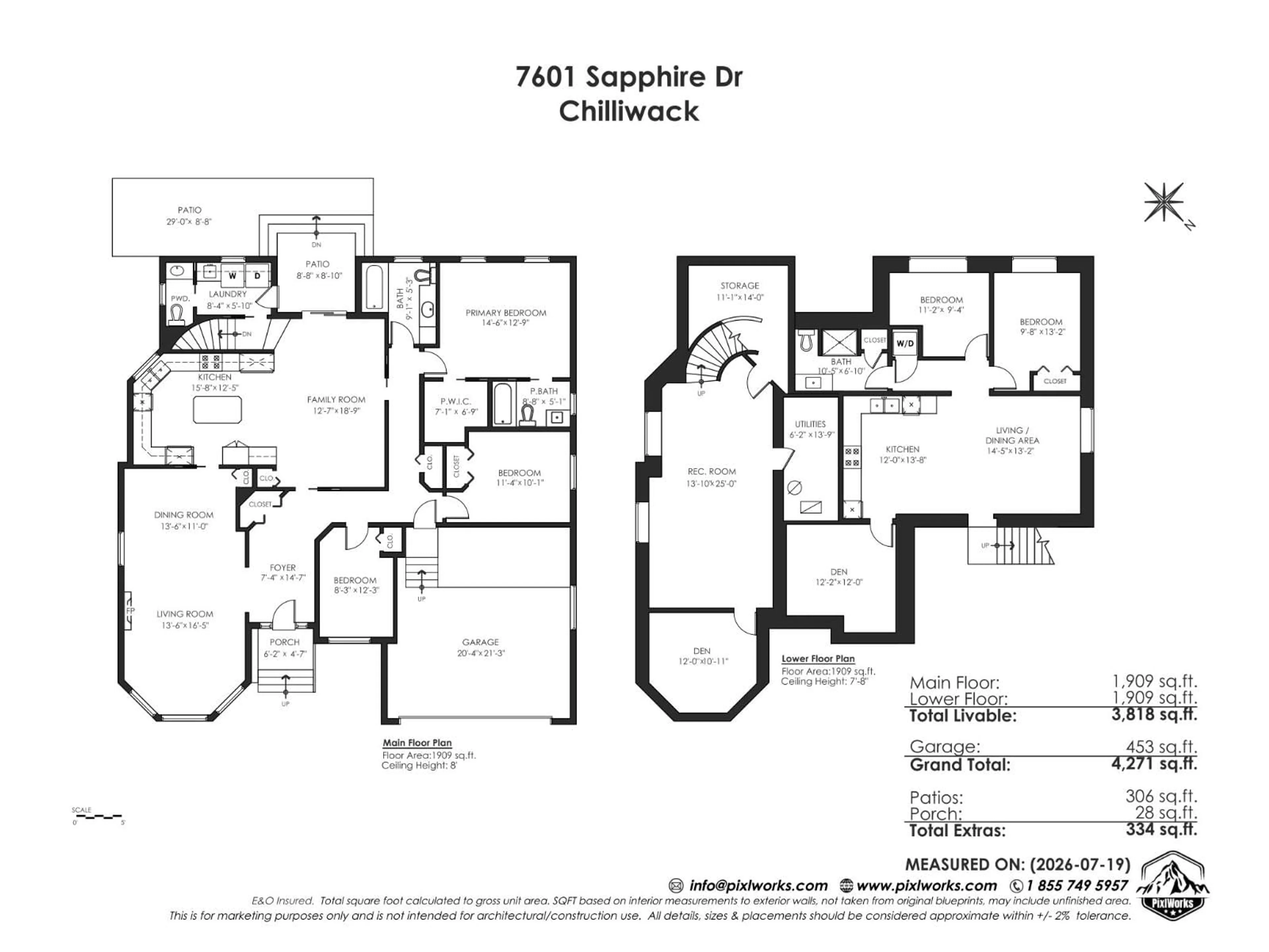 Floor plan for 7601 SAPPHIRE DRIVE, Chilliwack British Columbia V2R3A7