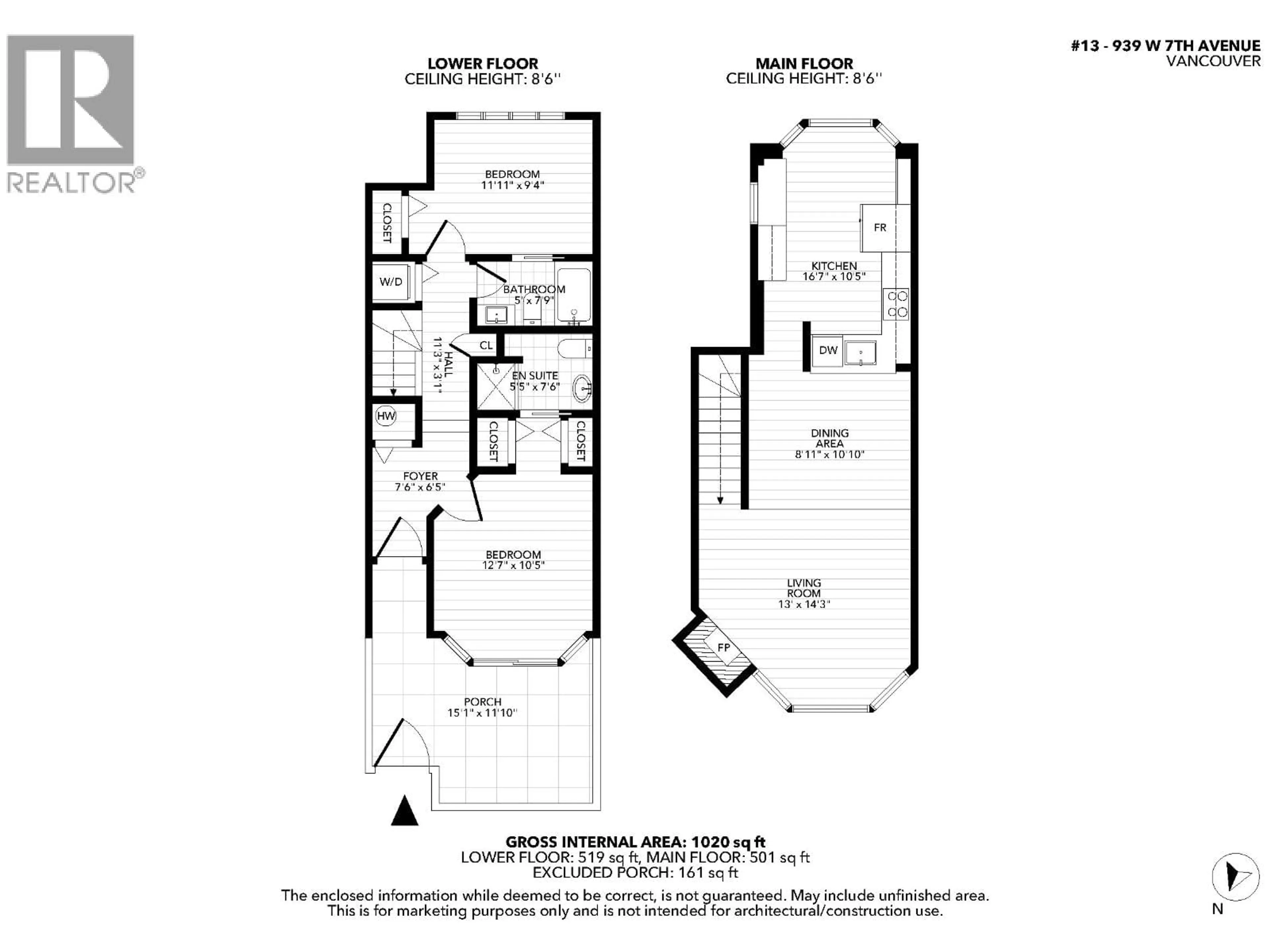 Floor plan for 13 - 939 7TH AVENUE, Vancouver British Columbia V5Z1C4
