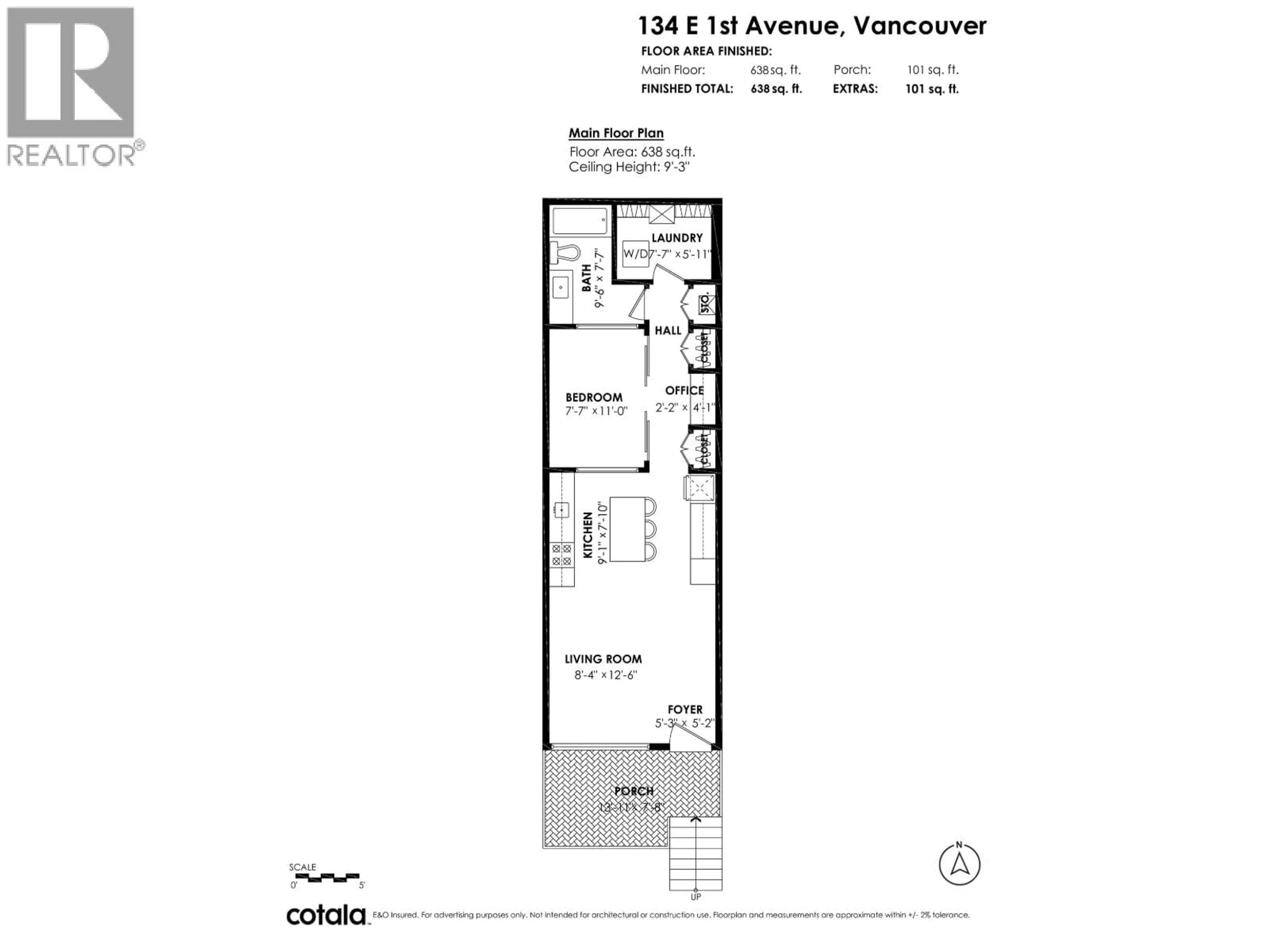 Floor plan for 134 1ST AVENUE, Vancouver British Columbia V5T1A4