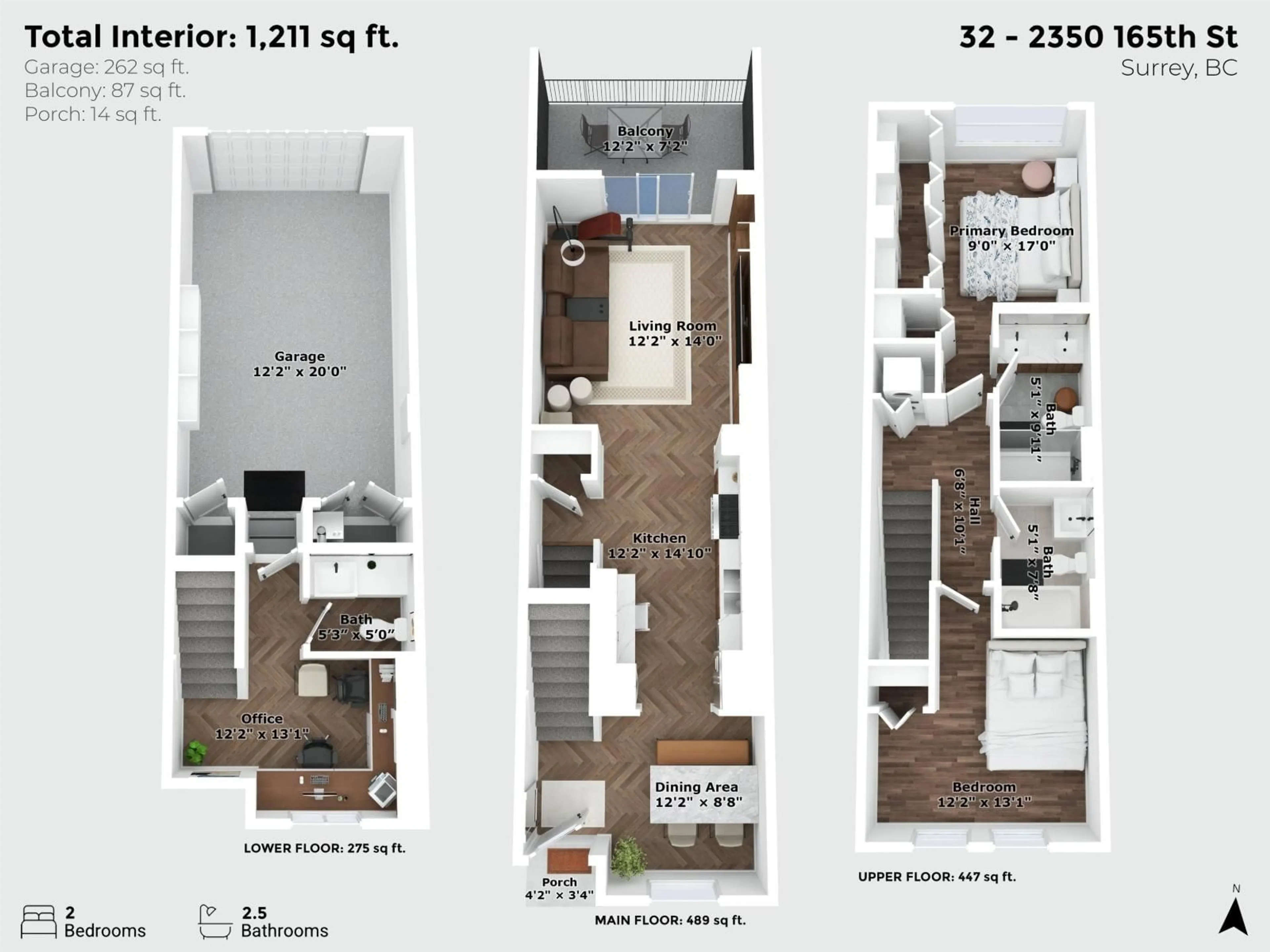 Floor plan for 32 - 2350 165 STREET, Surrey British Columbia V3Z1J9