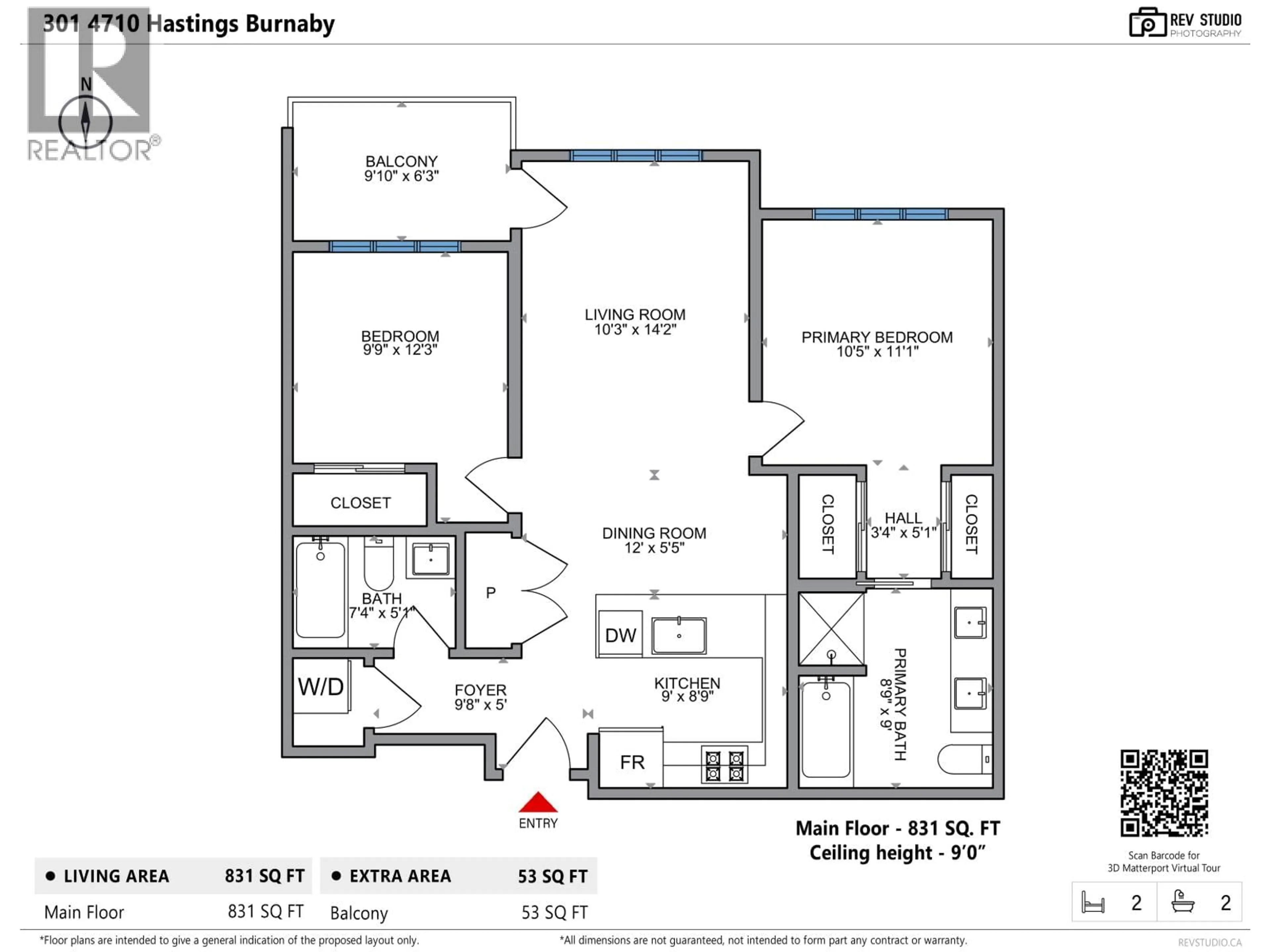 Floor plan for 301 - 4710 HASTINGS STREET, Burnaby British Columbia V5C2K7