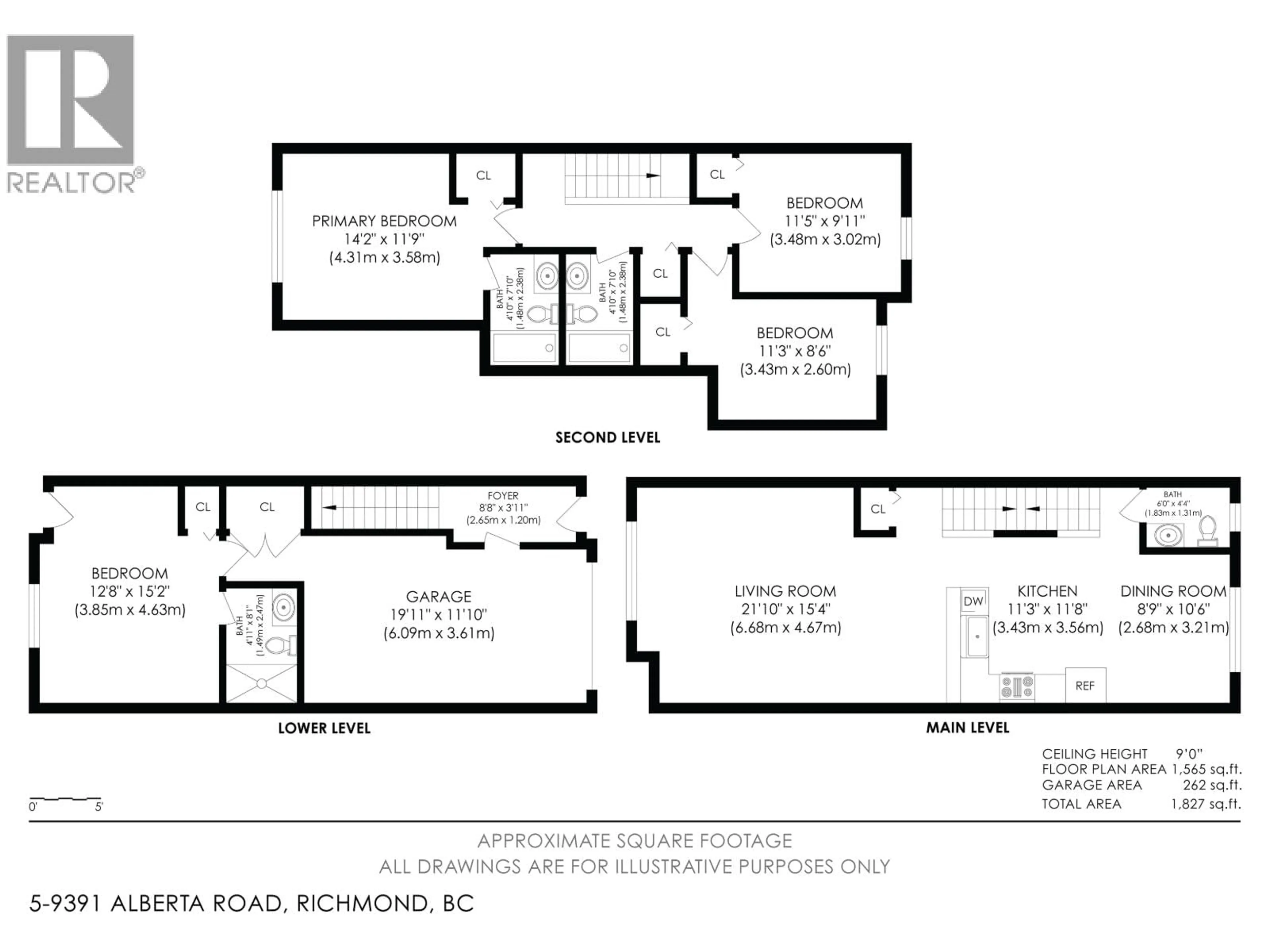 Floor plan for 5 - 9391 ALBERTA ROAD, Richmond British Columbia V6Y1T7