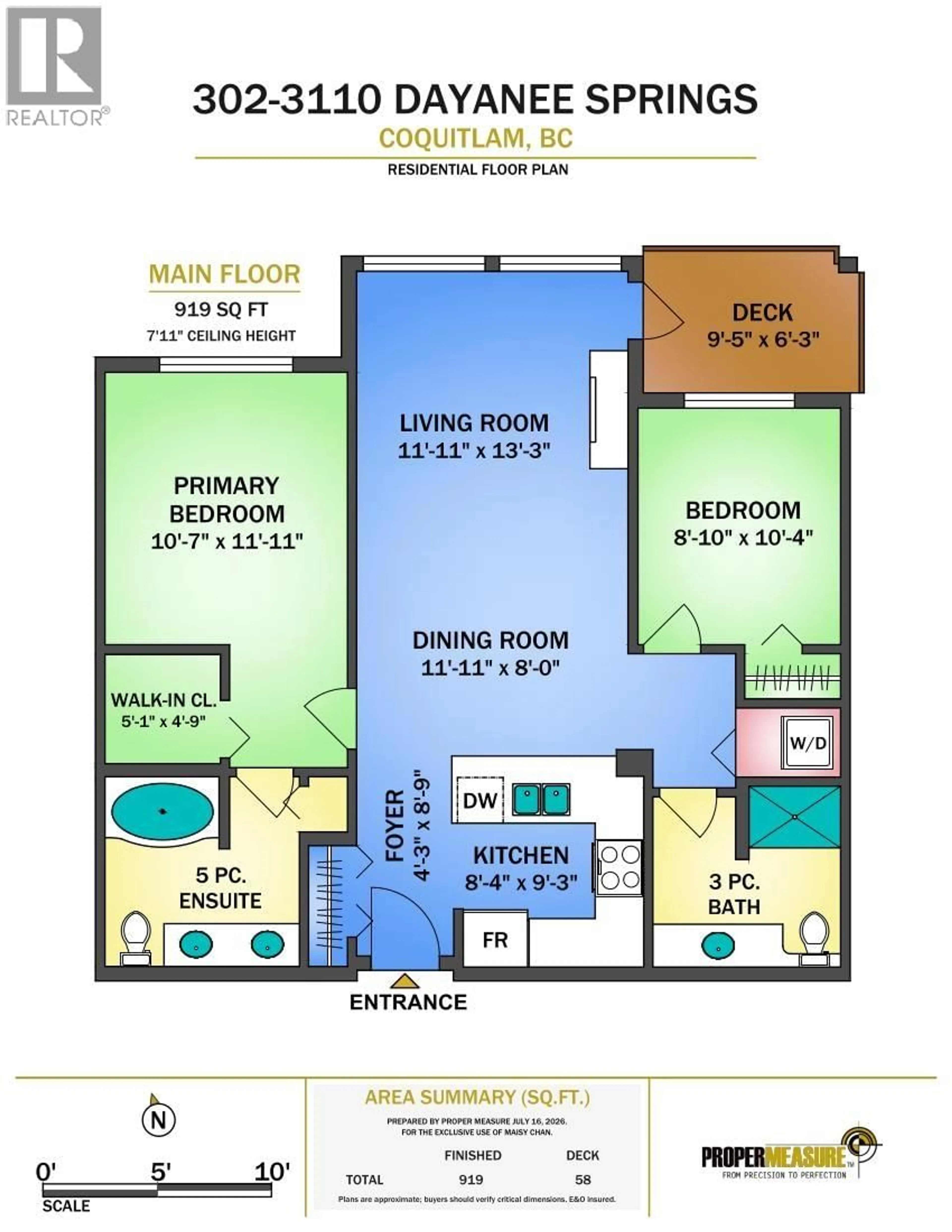 Floor plan for 302 - 3110 DAYANEE SPRINGS BOULEVARD, Coquitlam British Columbia V3E0B4