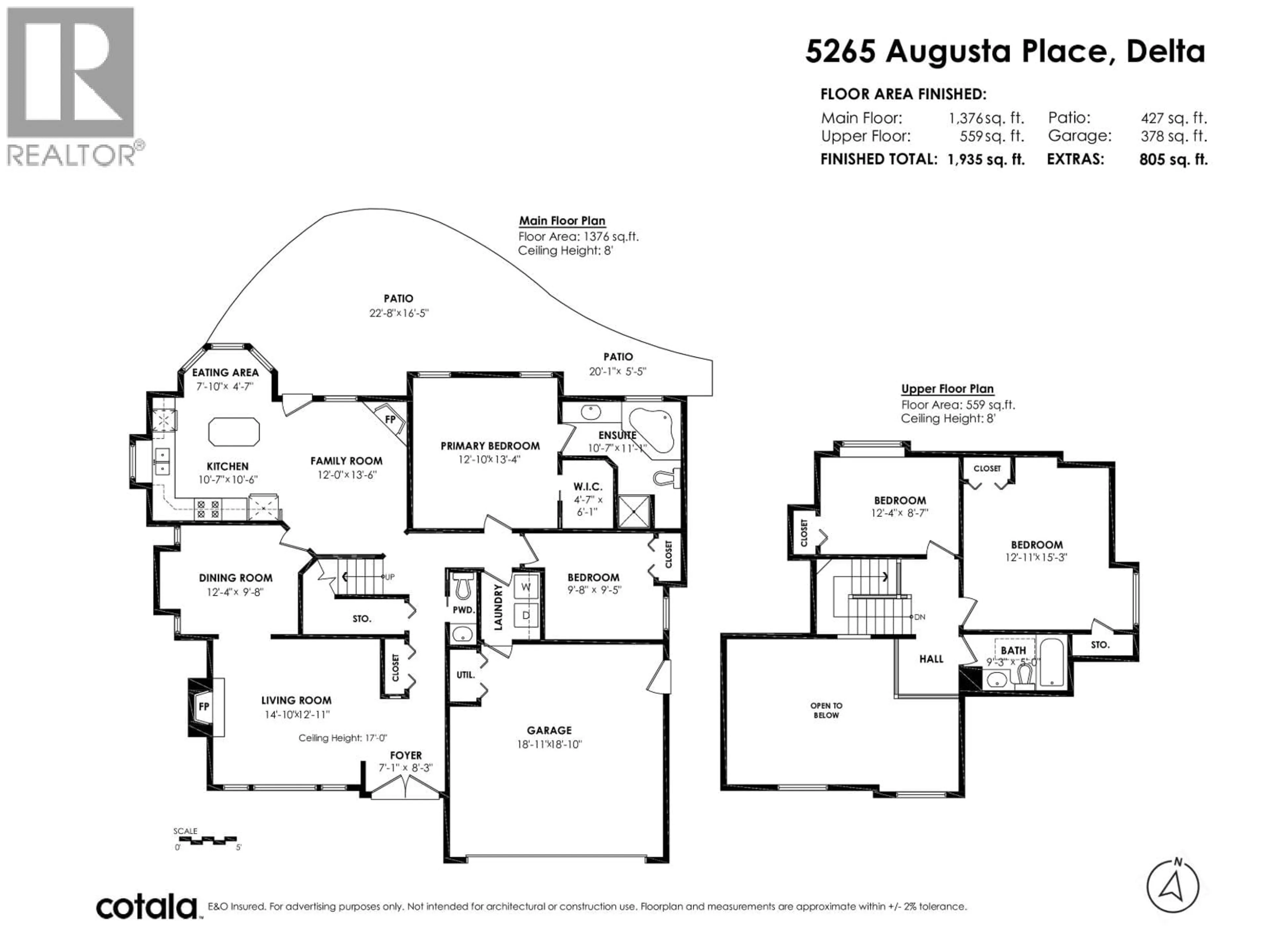 Floor plan for 5265 AUGUSTA PLACE, Delta British Columbia V4M4E1