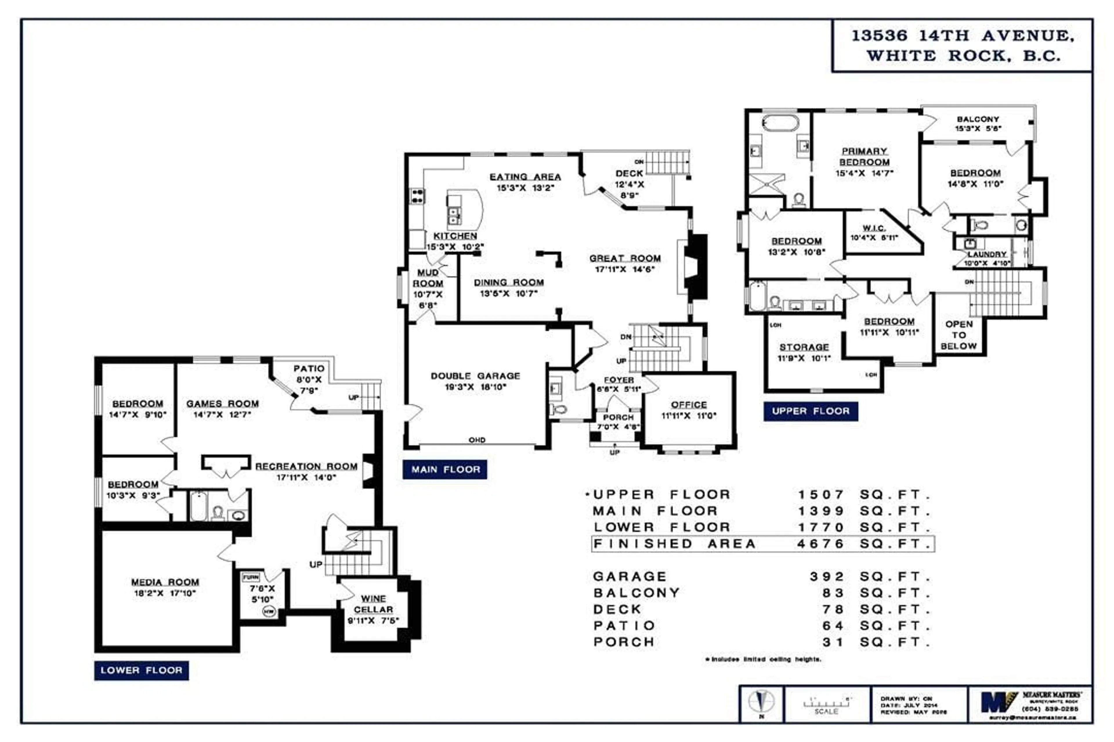 Floor plan for 13536 14 AVENUE, Surrey British Columbia V4A5H5