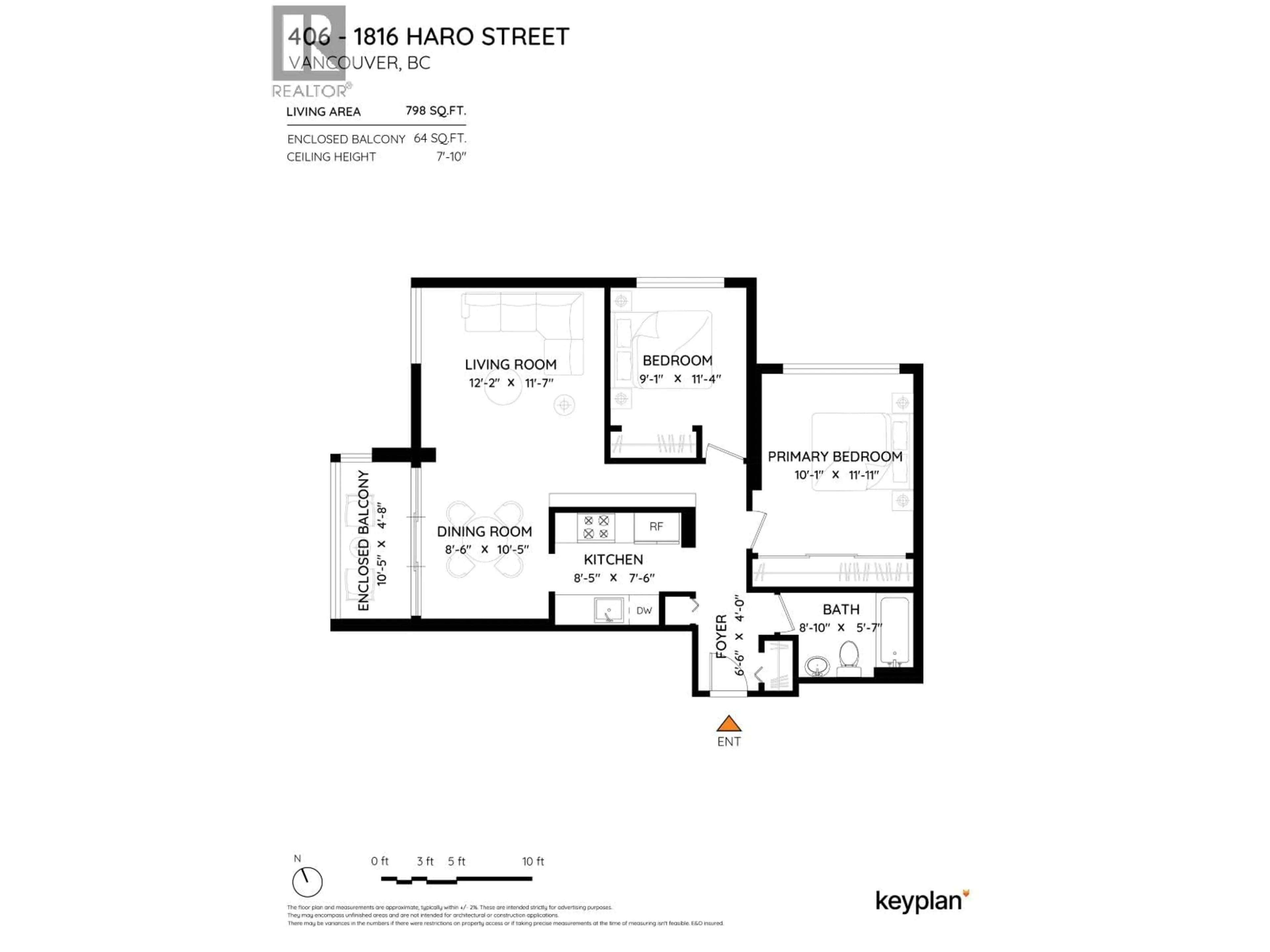 Floor plan for 406 - 1816 HARO STREET, Vancouver British Columbia V6G2Y7