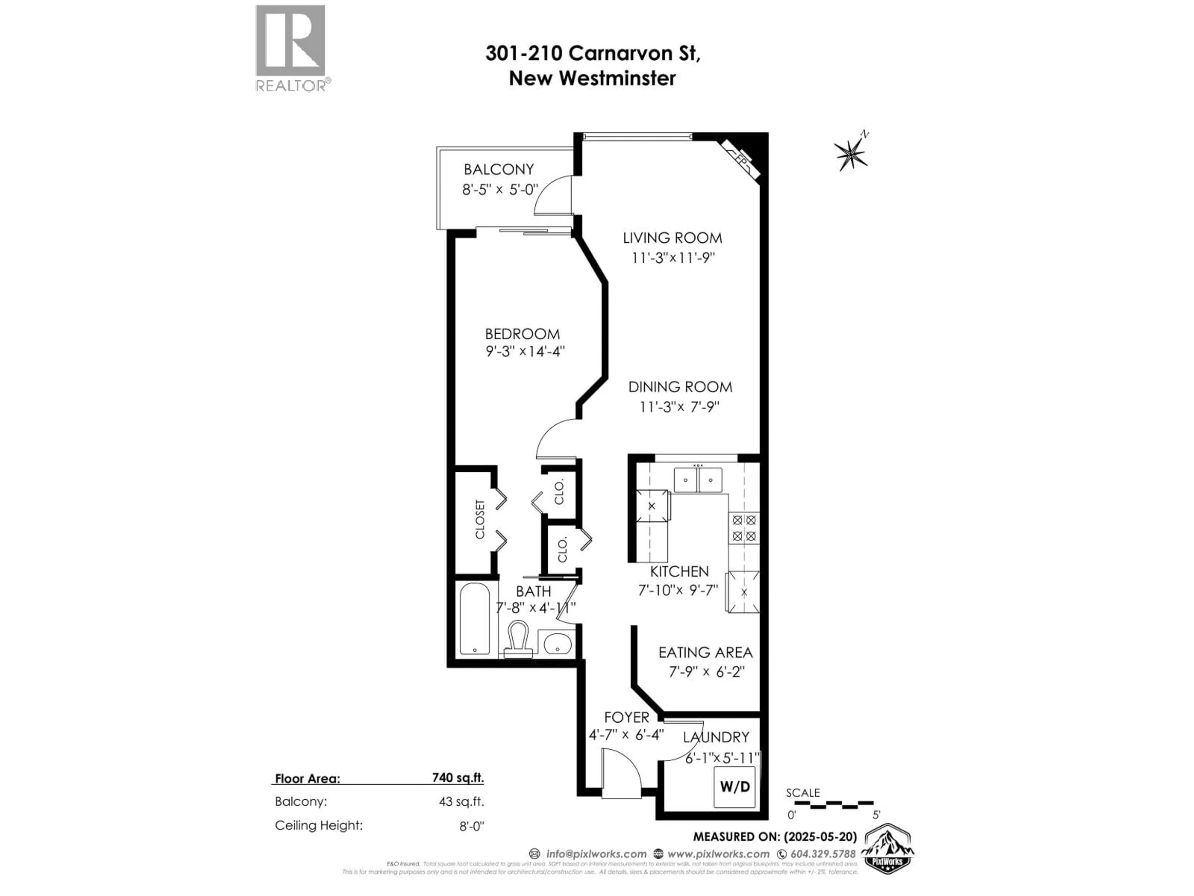 Floor plan for 301 - 210 CARNARVON STREET, New Westminster British Columbia V3L1B8