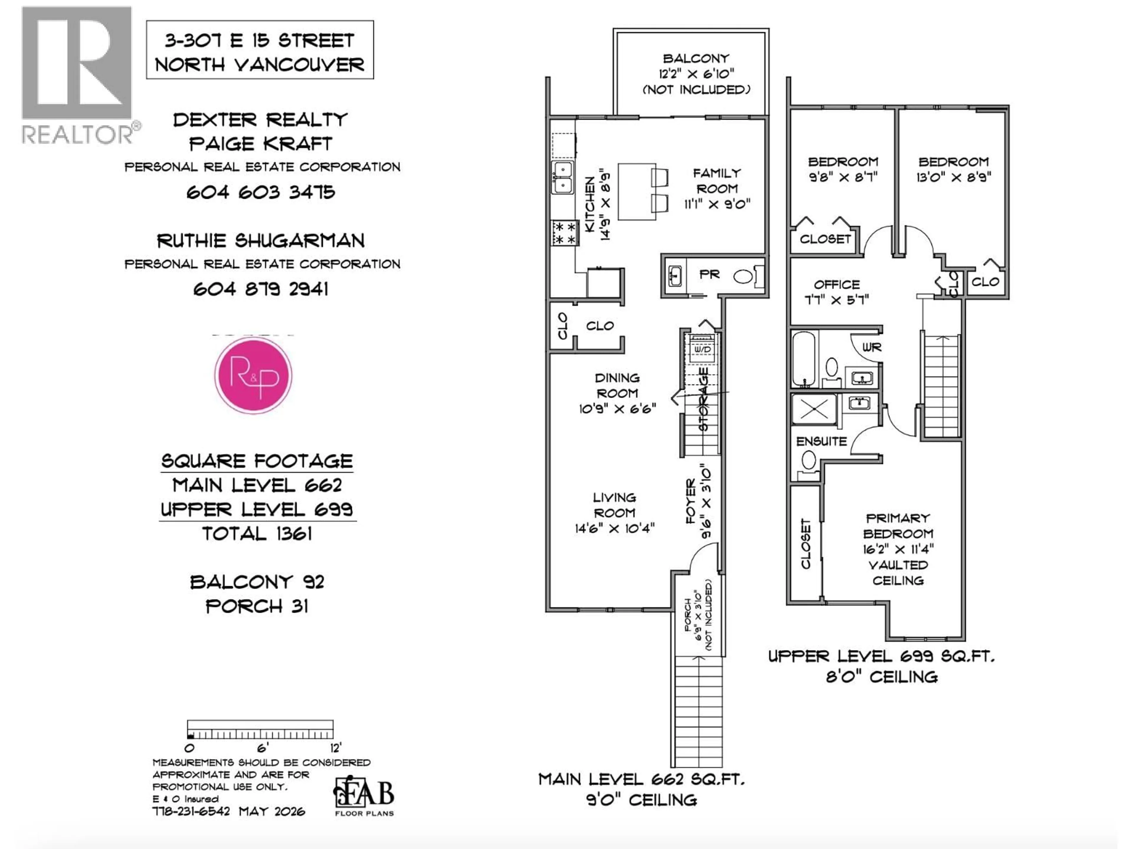 Floor plan for 3 - 307 15TH STREET, North Vancouver British Columbia V7L2R6