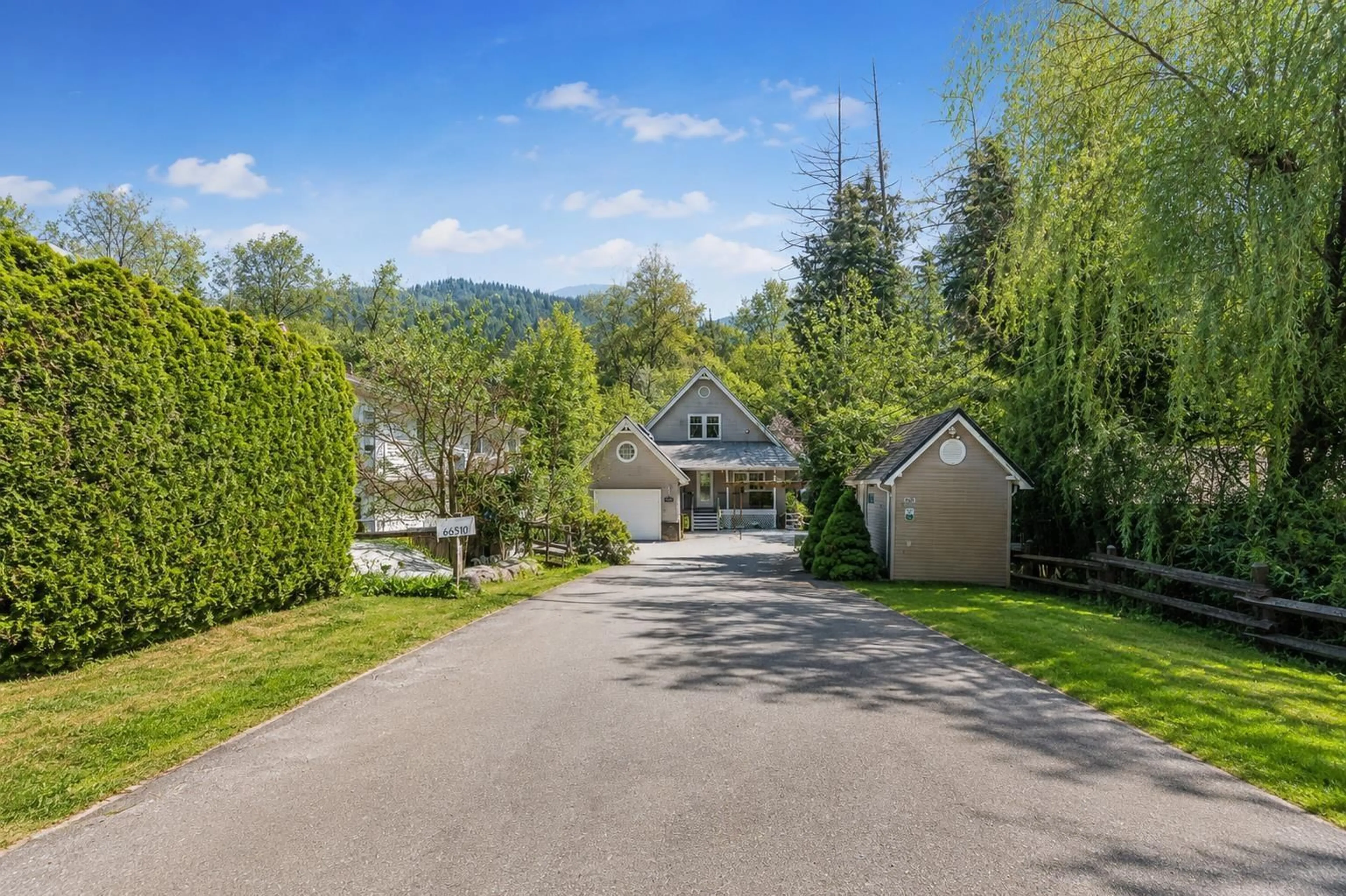 A pic from outside/outdoor area/front of a property/back of a property/a pic from drone, mountain view for 66510 KERELUK ROAD, Hope British Columbia V0X1L1