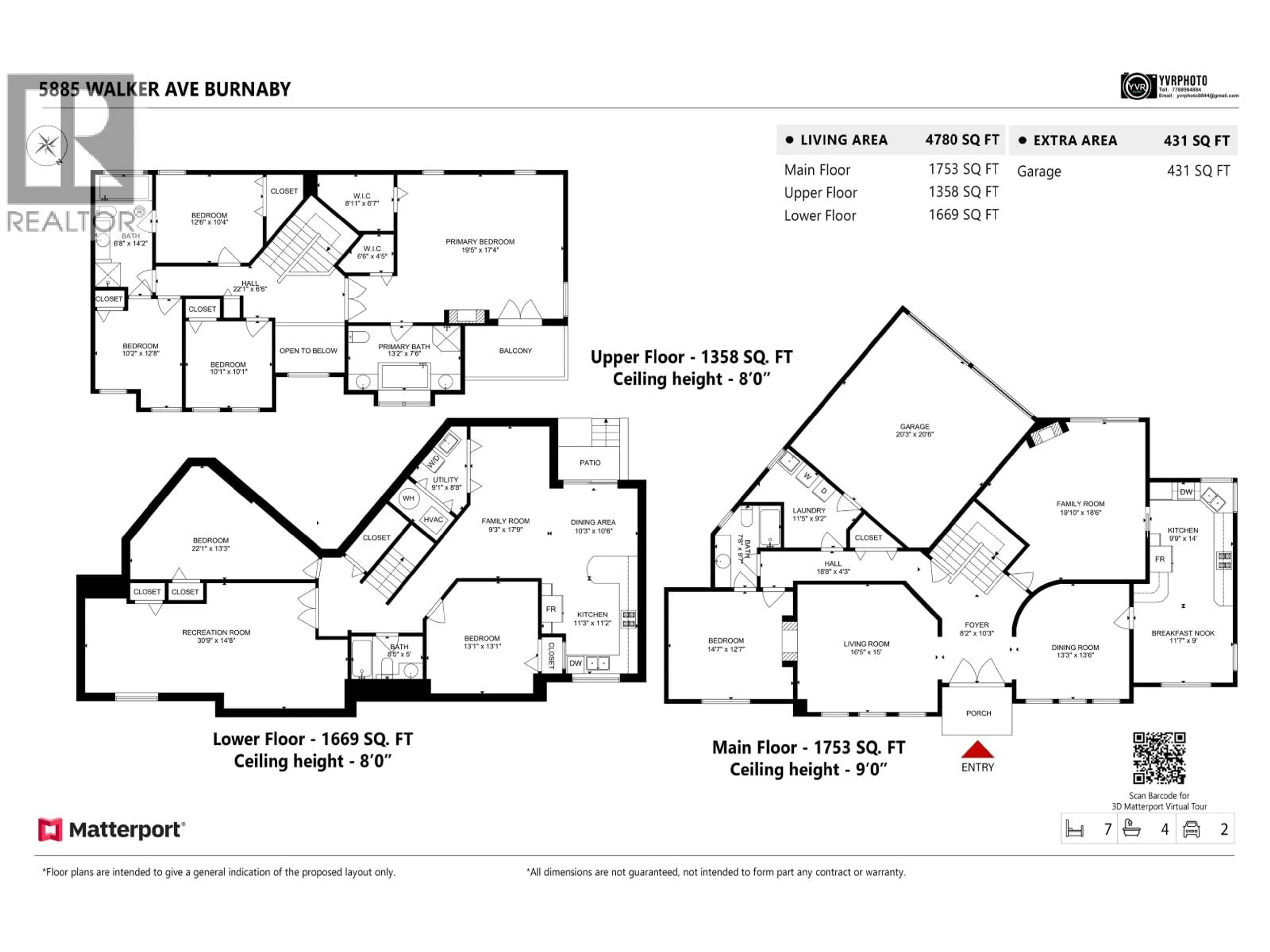 Floor plan for 5885 WALKER AVENUE, Burnaby British Columbia V5E3B3