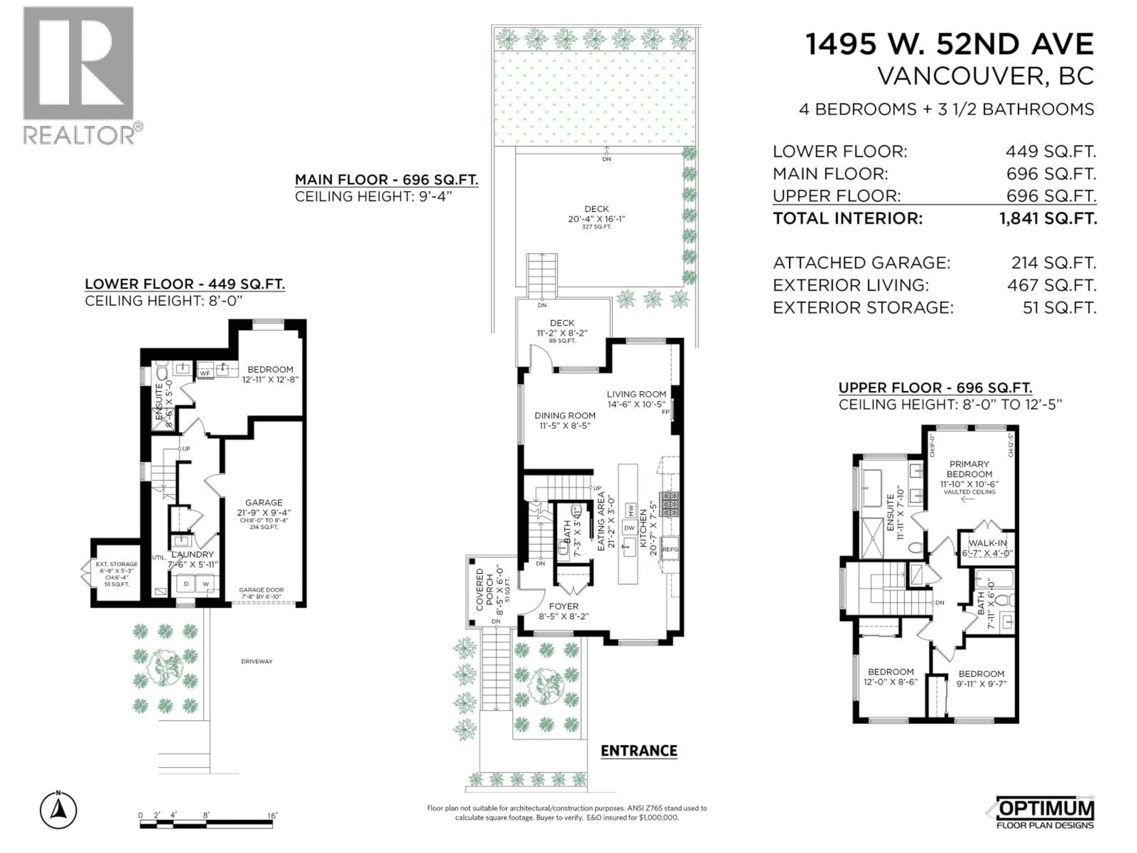 Floor plan for 1495 52ND AVENUE, Vancouver British Columbia V6P1H9