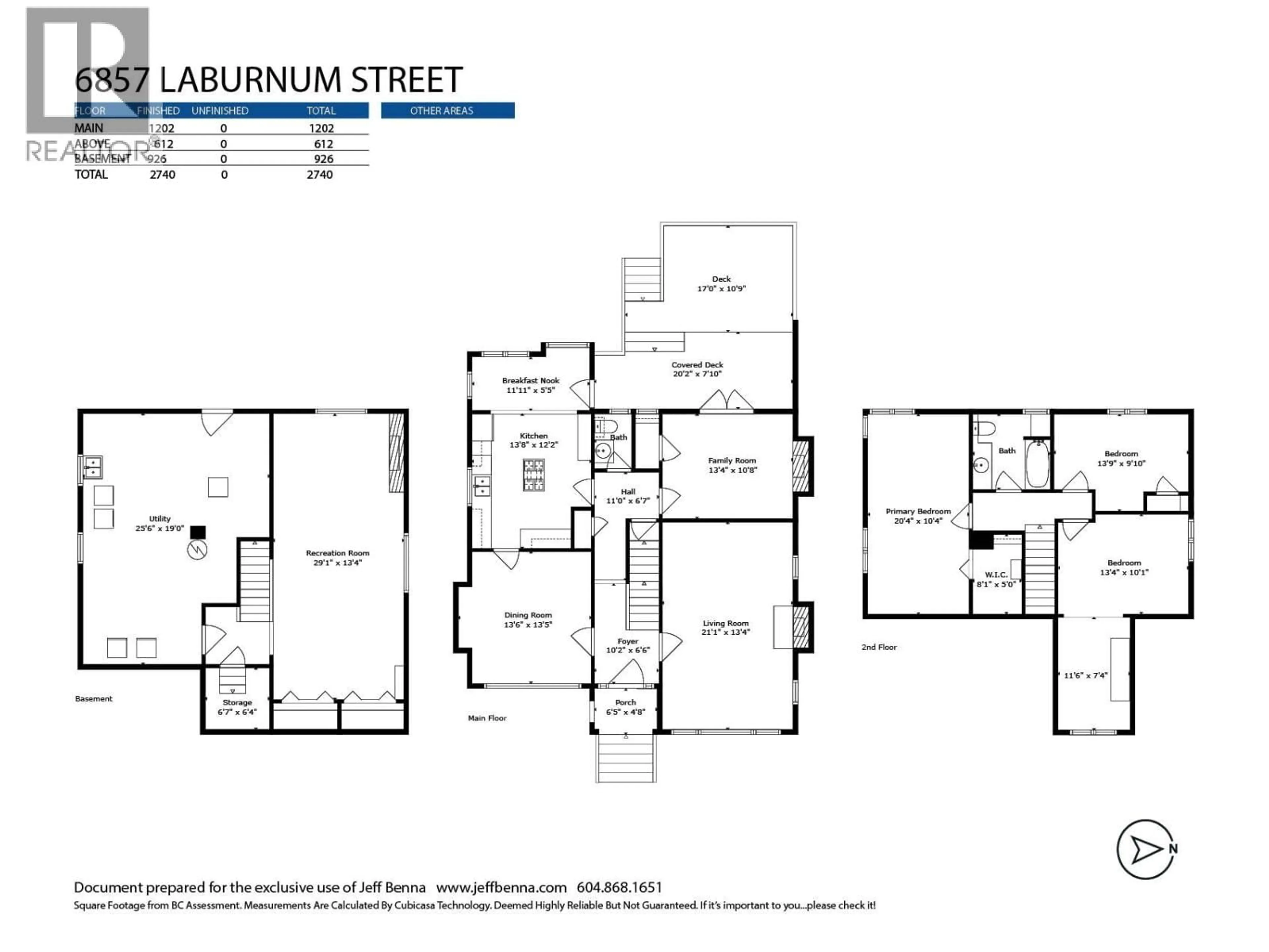 Floor plan for 6857 LABURNUM STREET, Vancouver British Columbia V6P5M8