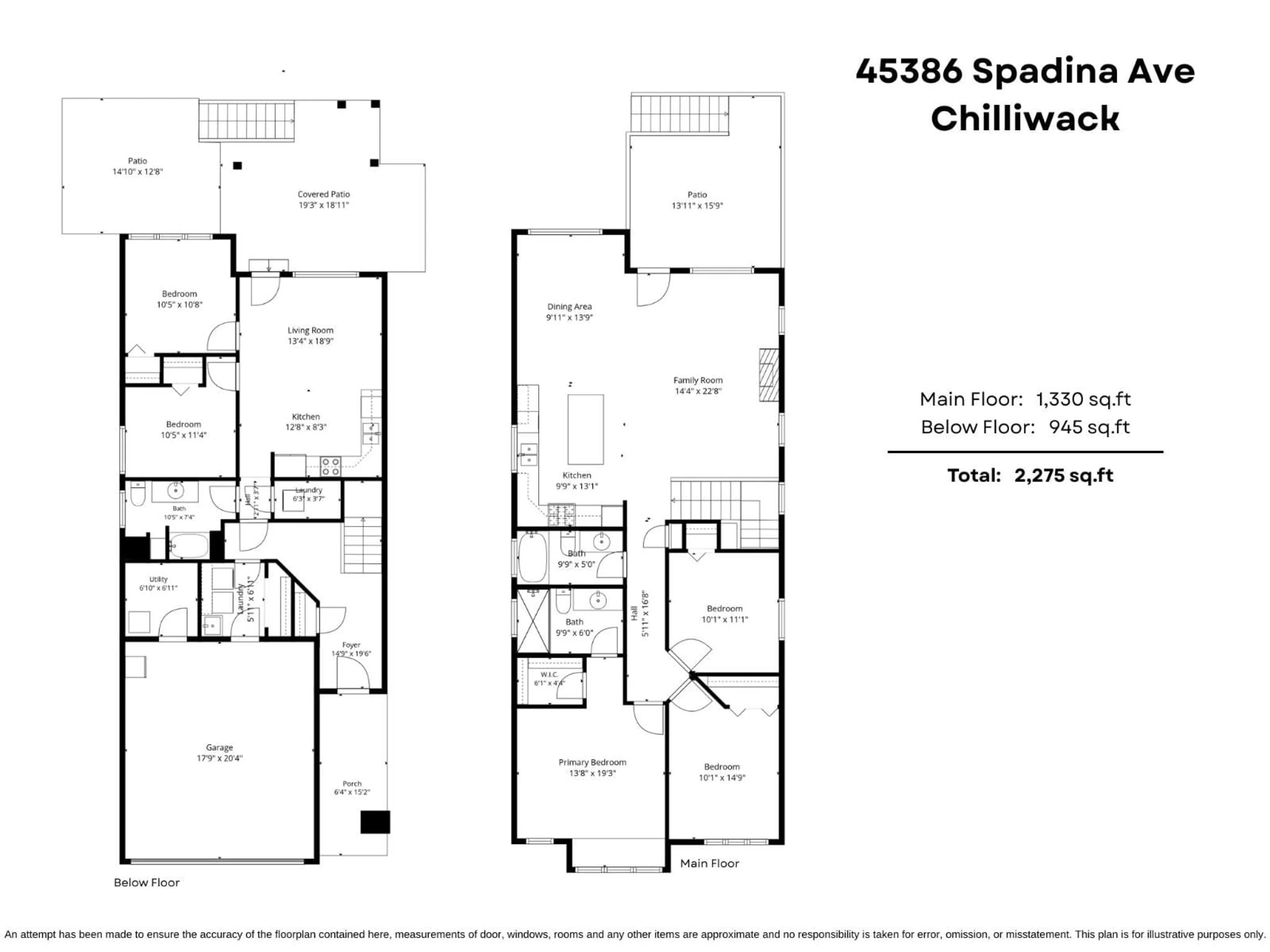 Floor plan for 45386 SPADINA AVENUE, Chilliwack British Columbia V2P1V4