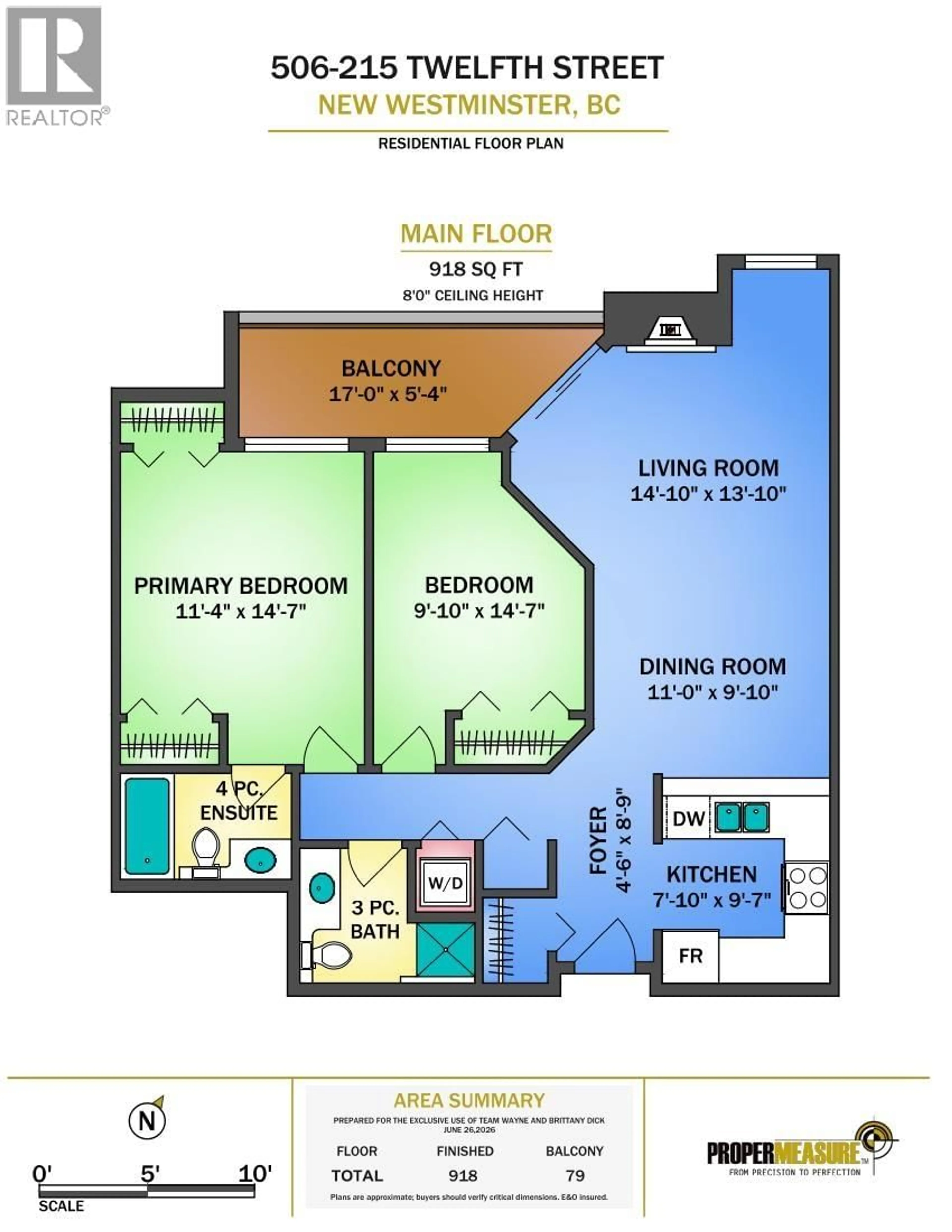 Floor plan for 506 - 215 TWELFTH STREET, New Westminster British Columbia V3M4H4