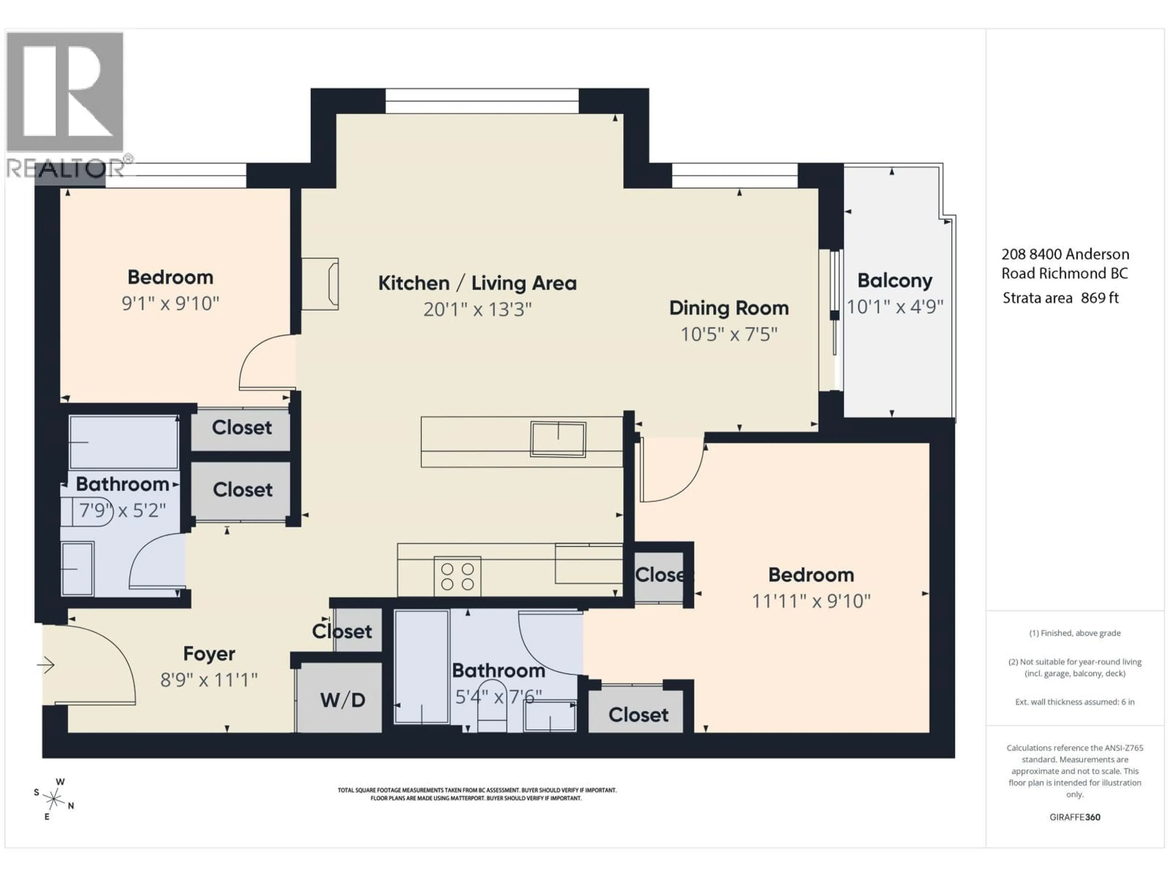 Floor plan for 208 - 8400 ANDERSON ROAD, Richmond British Columbia V6Y1S6