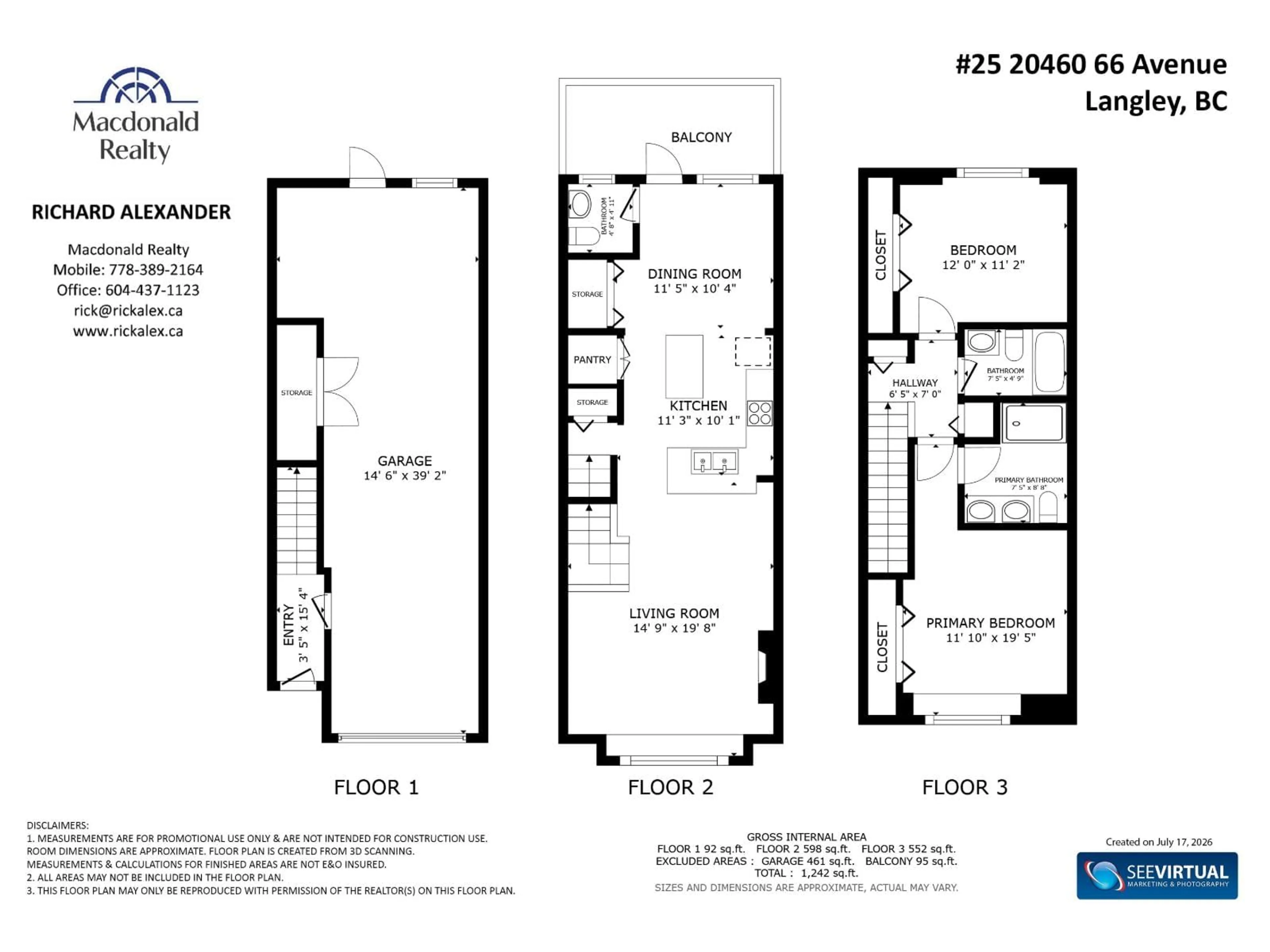 Floor plan for 25 - 20460 66 AVENUE, Langley British Columbia V2Y3B6
