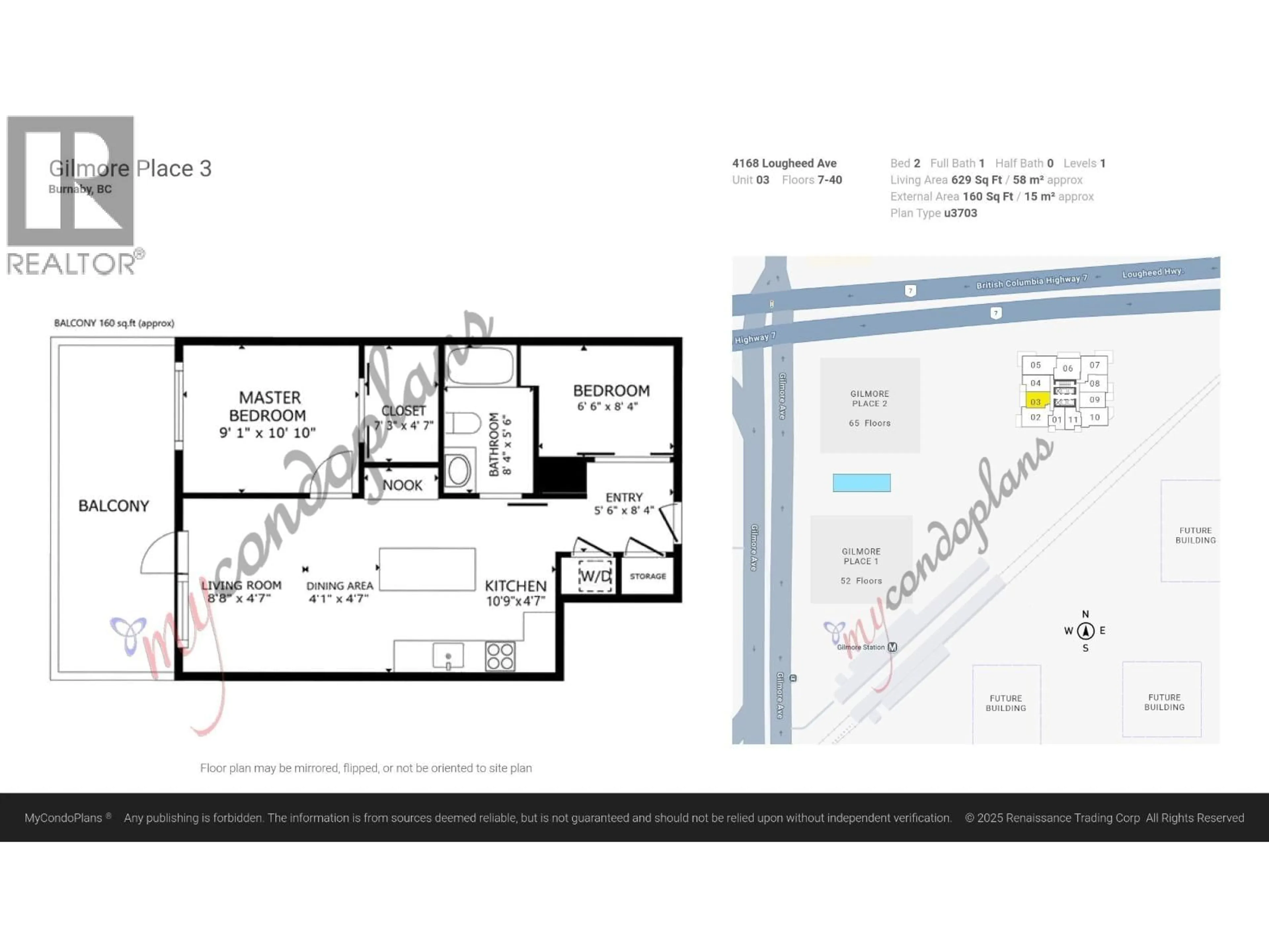 Floor plan for 3103 - 4168 LOUGHEED HIGHWAY, Burnaby British Columbia V5C0N9