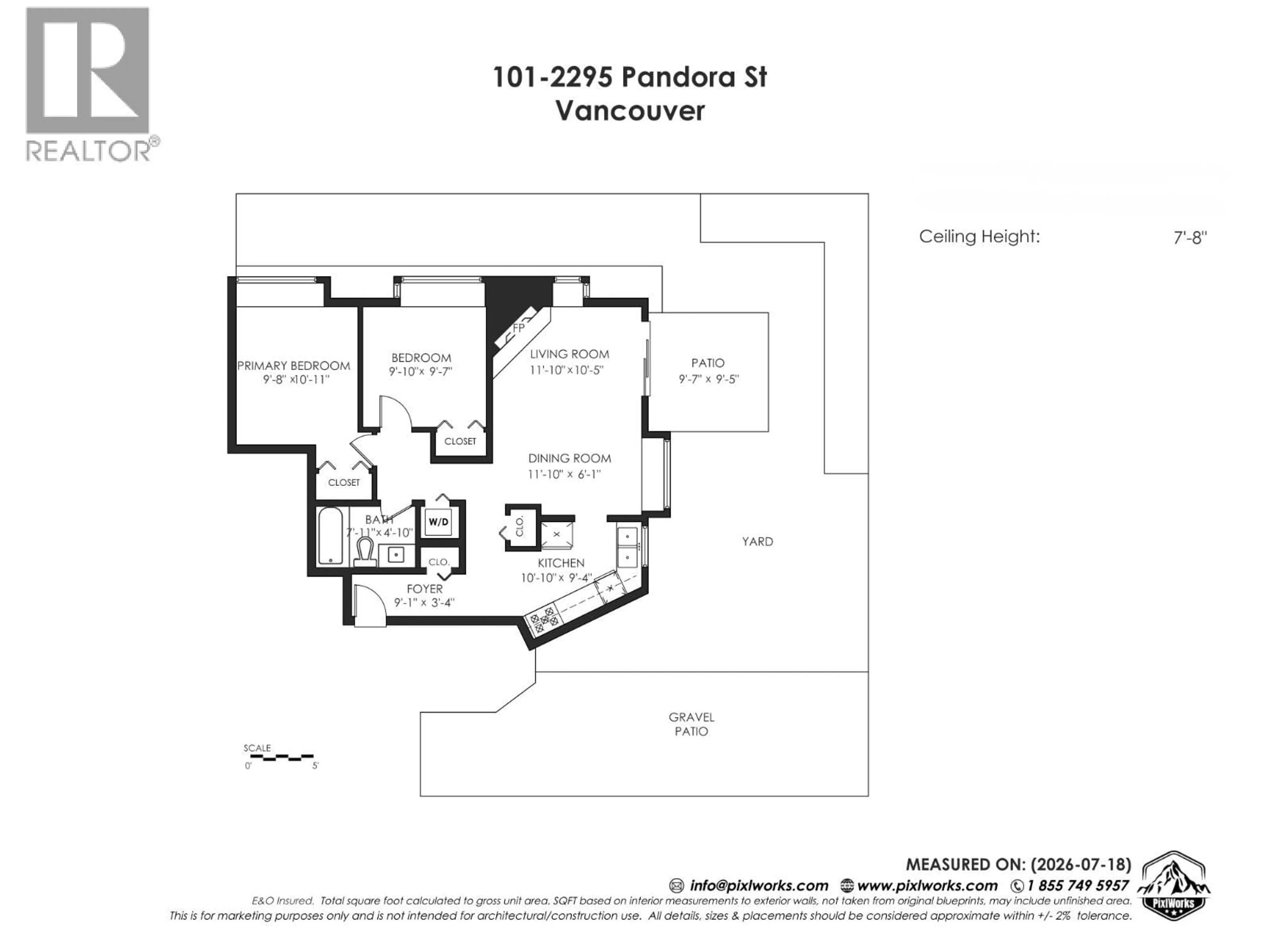Floor plan for 101 - 2295 PANDORA STREET, Vancouver British Columbia V5L1N6