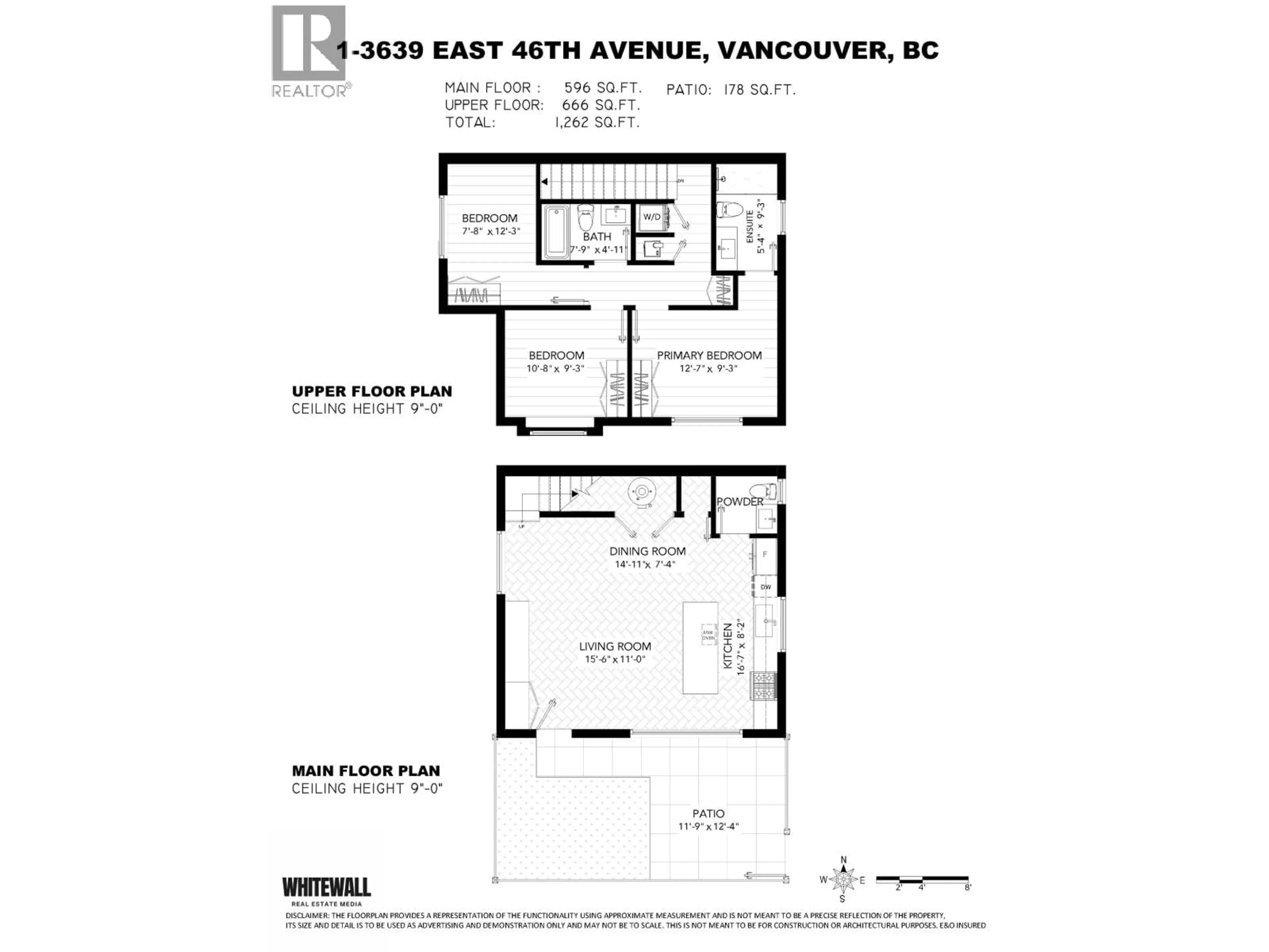 Floor plan for 1 - 3639 46TH AVENUE, Vancouver British Columbia V5S1B7