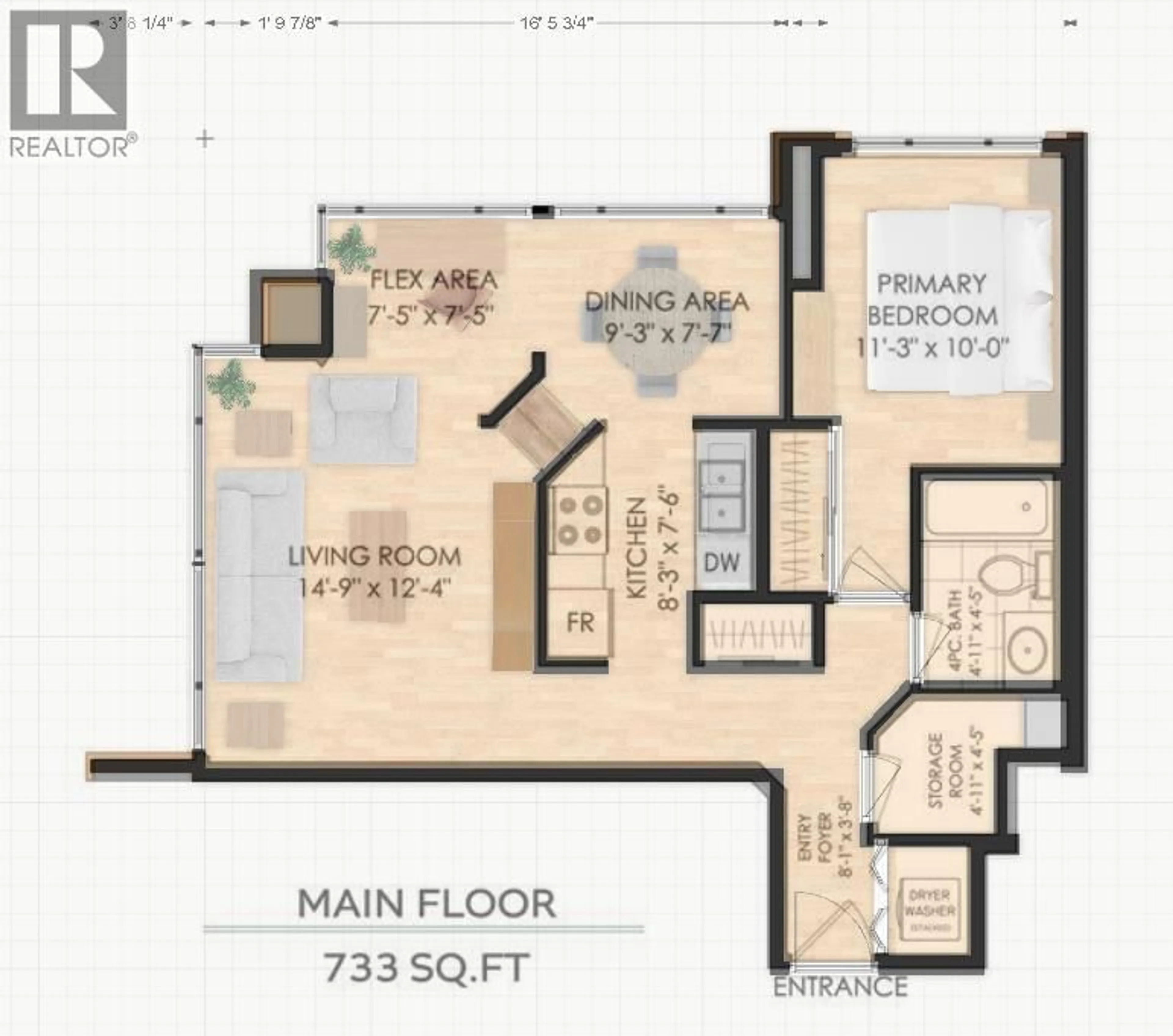 Floor plan for 708 - 1188 RICHARDS STREET, Vancouver British Columbia V6B3E6