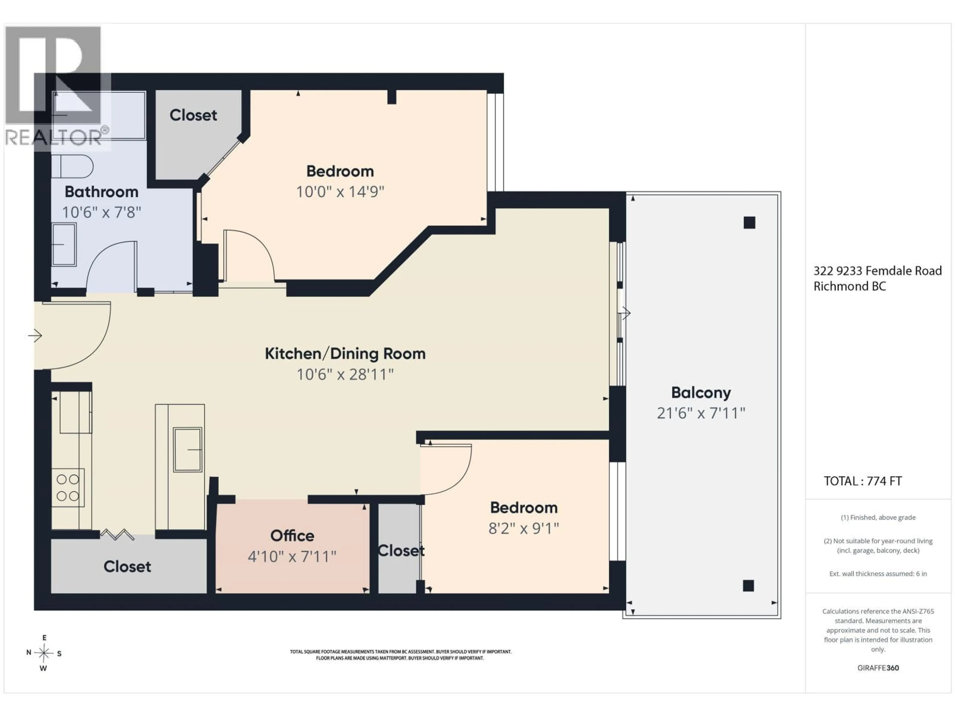 Floor plan for 322 - 9233 FERNDALE ROAD, Richmond British Columbia V6Y0B8
