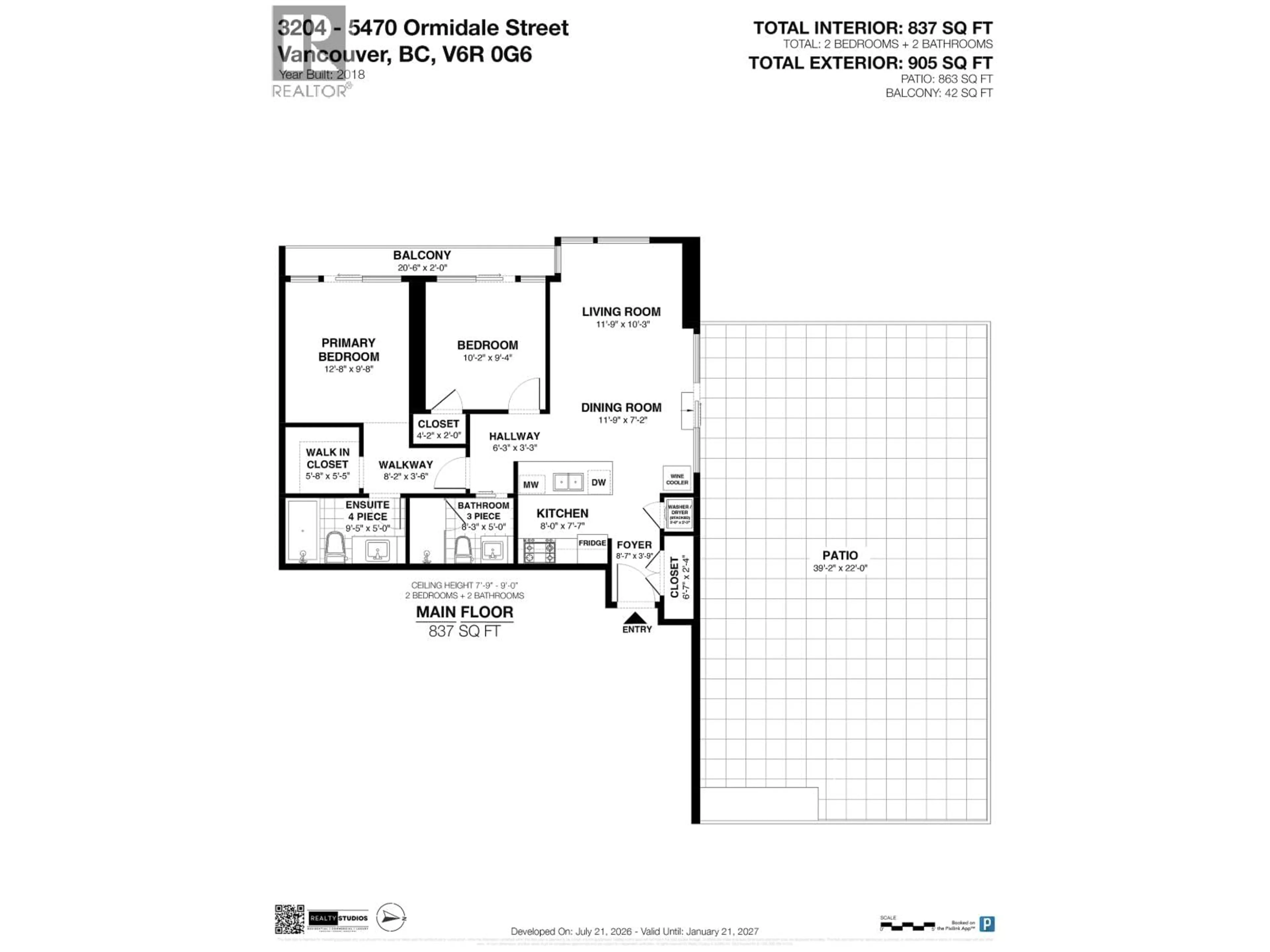 Floor plan for 3204 - 5470 ORMIDALE STREET, Vancouver British Columbia V5R0G6