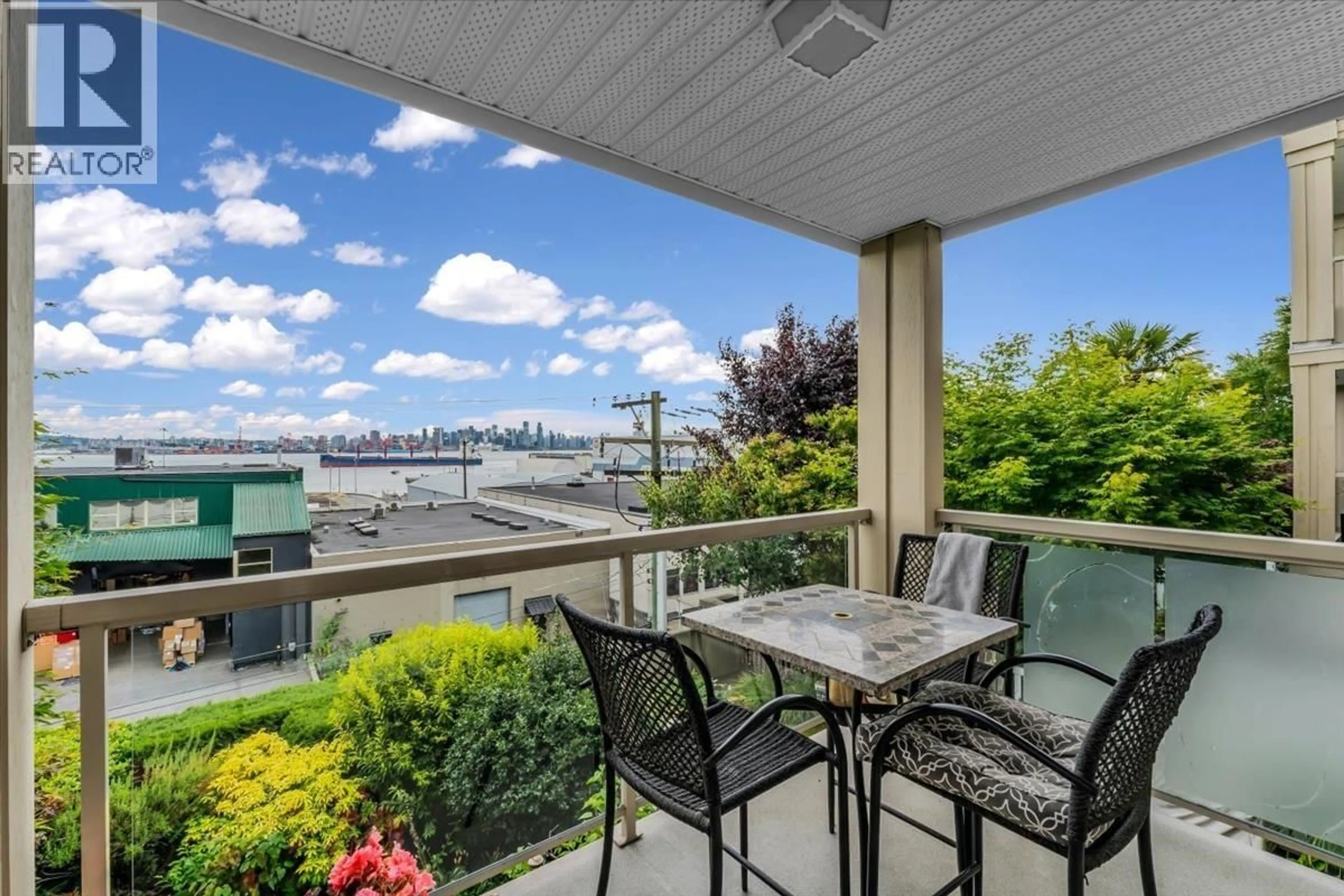 Patio, water/lake/river/ocean view for 208 - 333 1ST STREET, North Vancouver British Columbia V7L4W9
