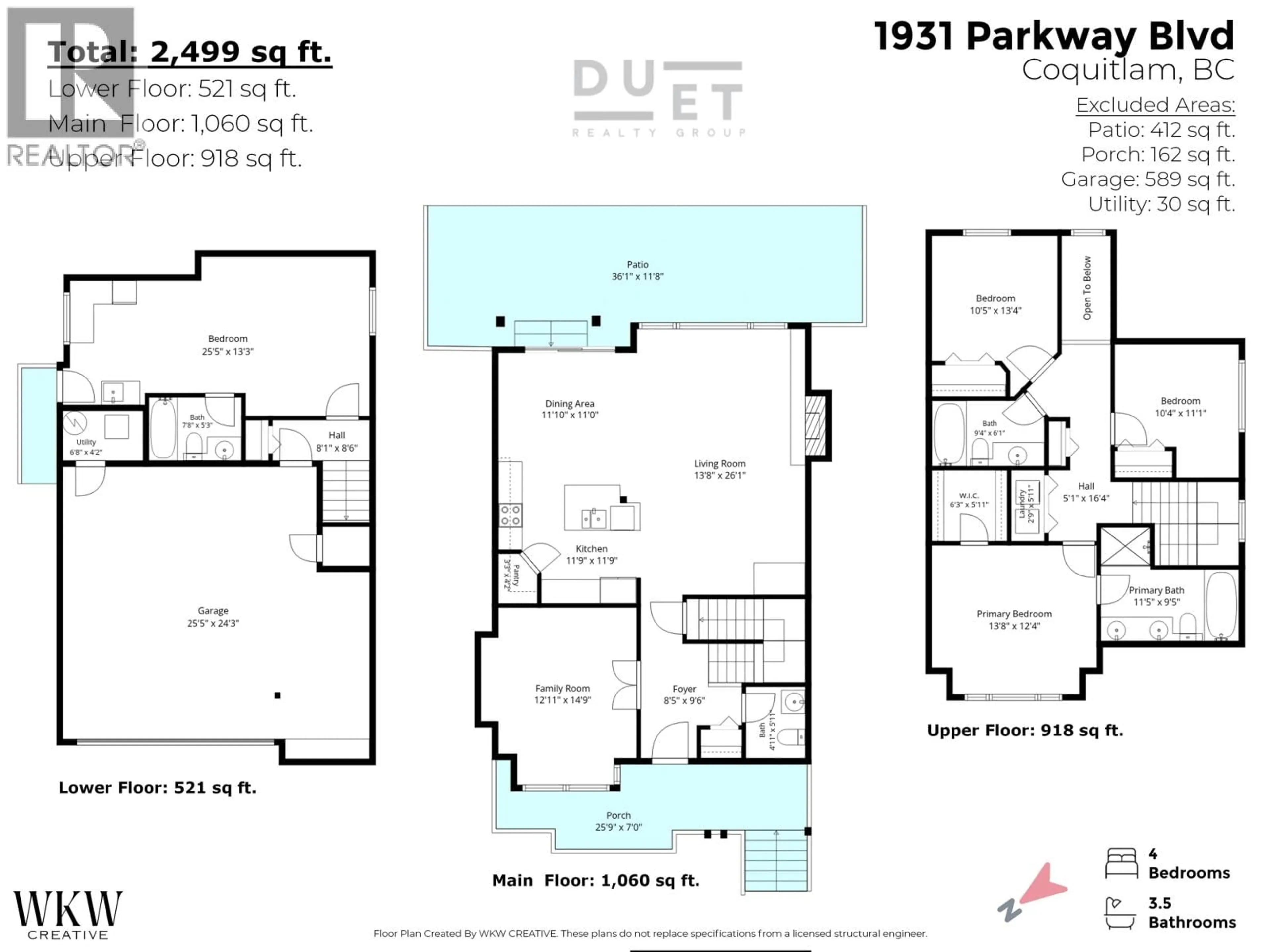 Floor plan for 1931 PARKWAY BOULEVARD, Coquitlam British Columbia V3E3L5