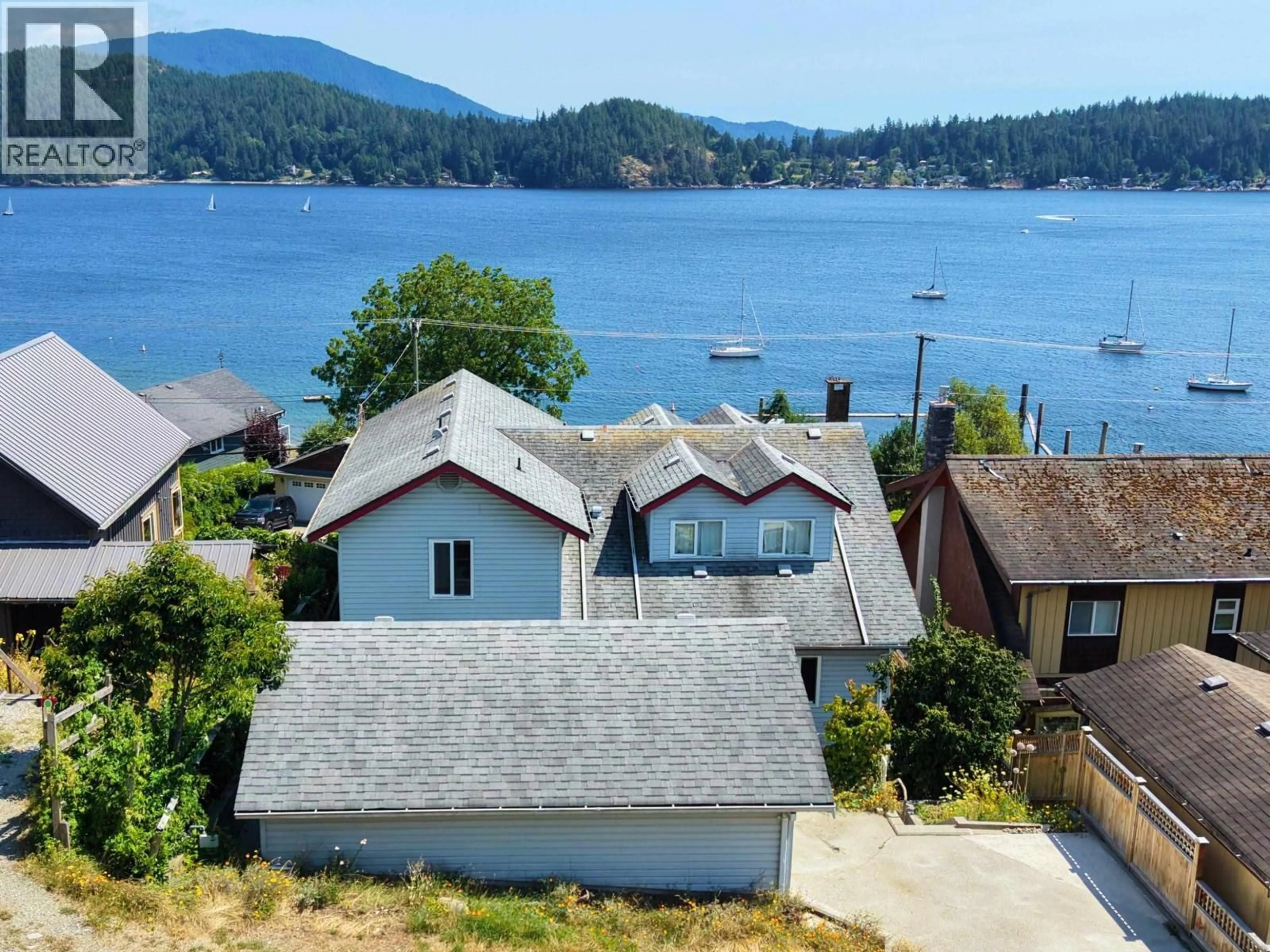 A pic from outside/outdoor area/front of a property/back of a property/a pic from drone, water/lake/river/ocean view for 603 MARINE DRIVE, Gibsons British Columbia V0N1V1