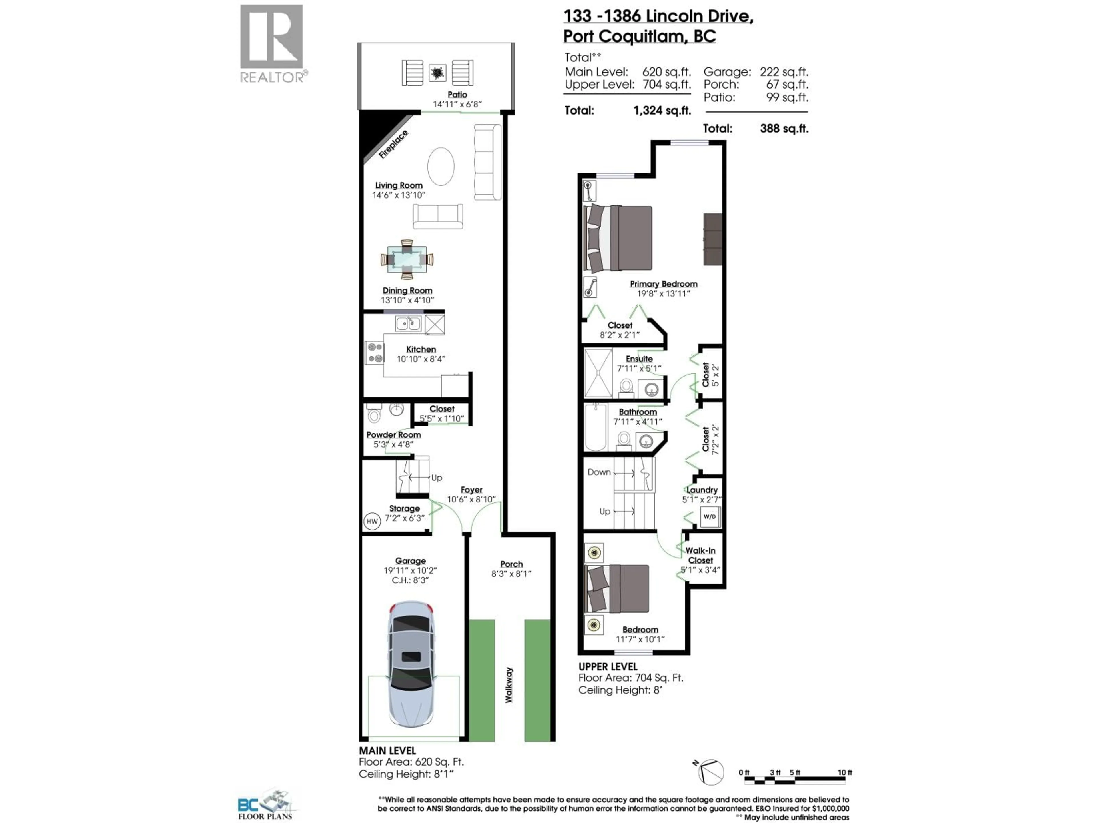 Floor plan for 133 - 1386 LINCOLN DRIVE, Port Coquitlam British Columbia V3B7G6