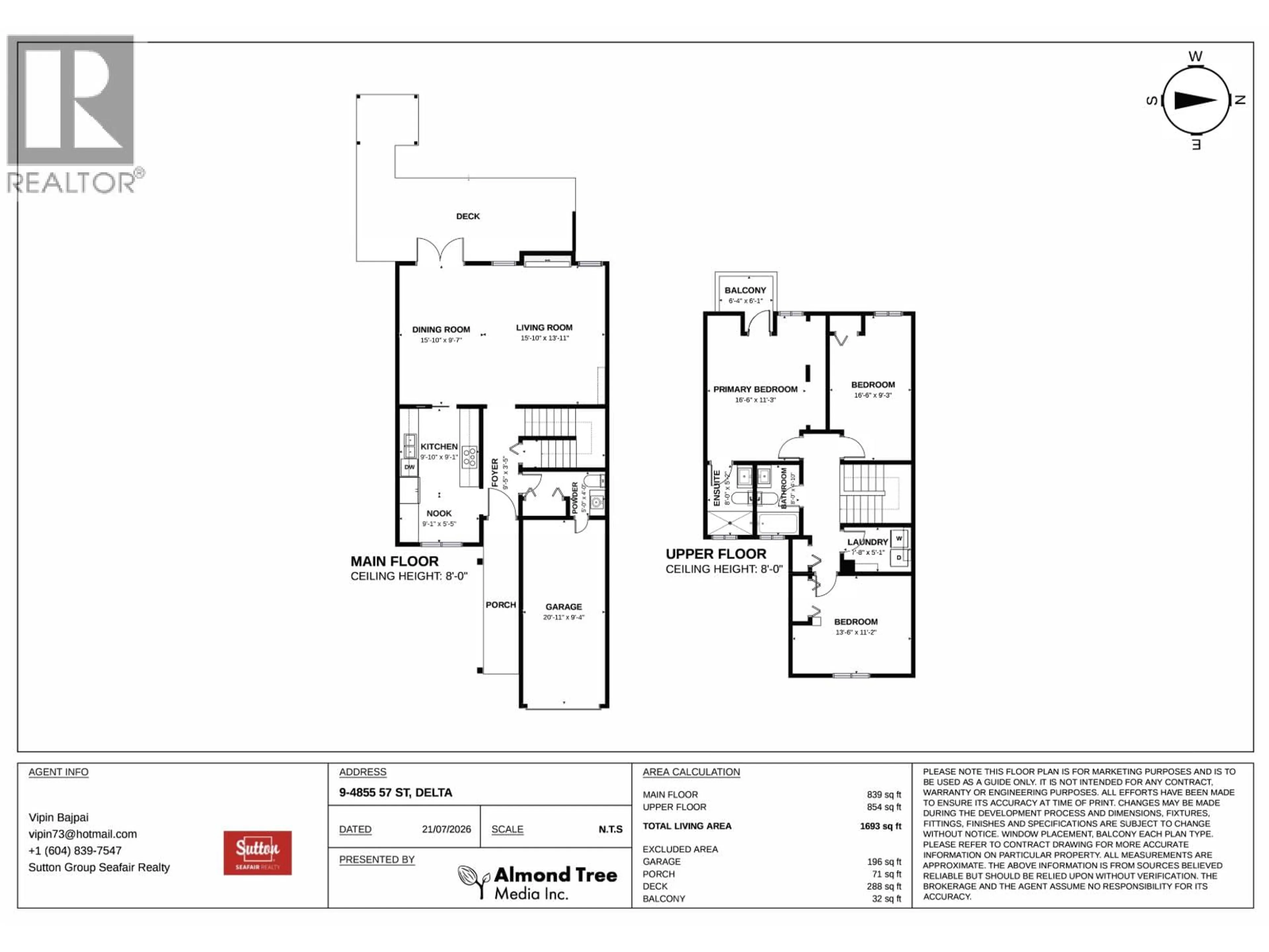 Floor plan for 9 - 4855 57 STREET, Delta British Columbia V4K3E7