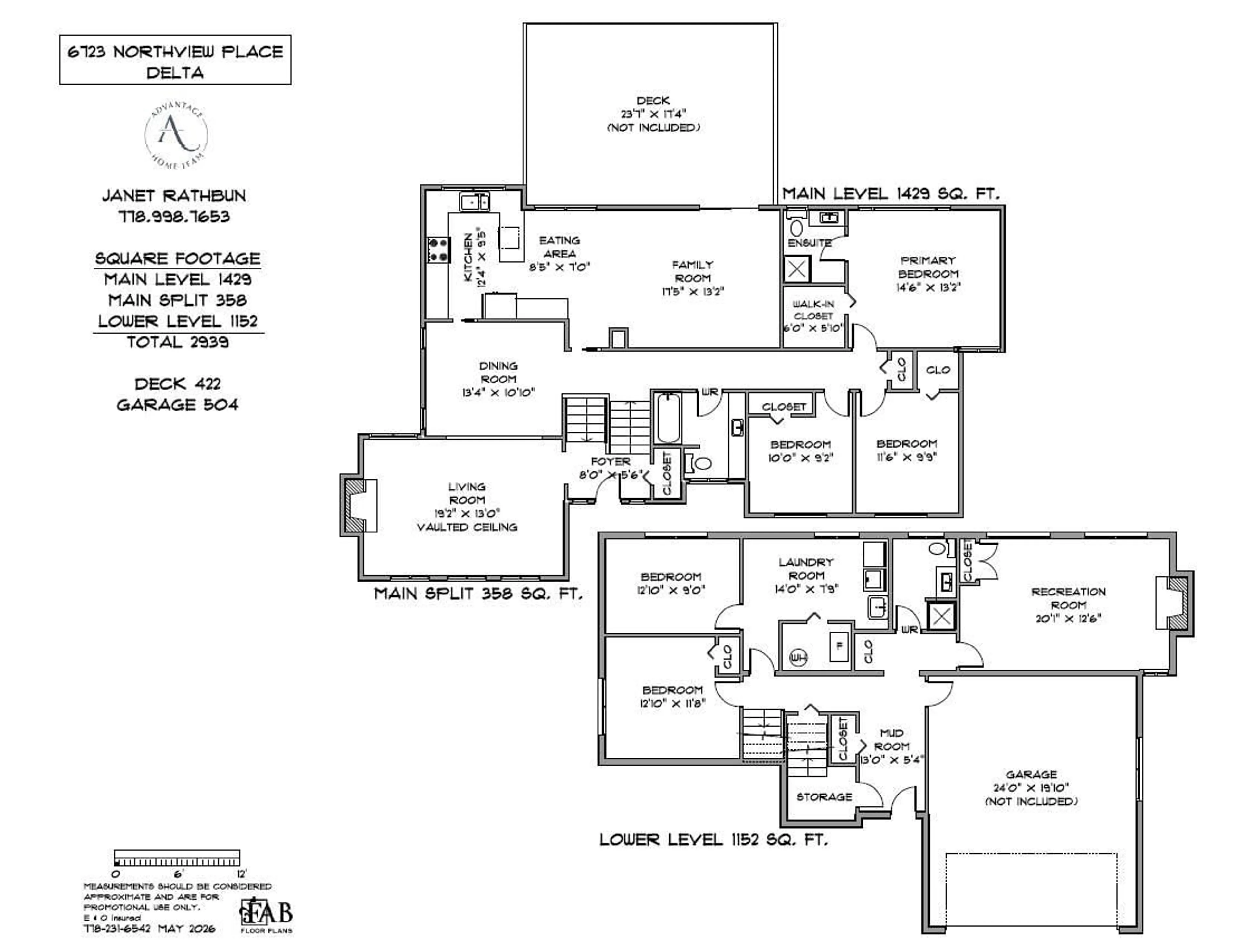 Floor plan for 6723 NORTHVIEW PLACE, Delta British Columbia V4E2N8