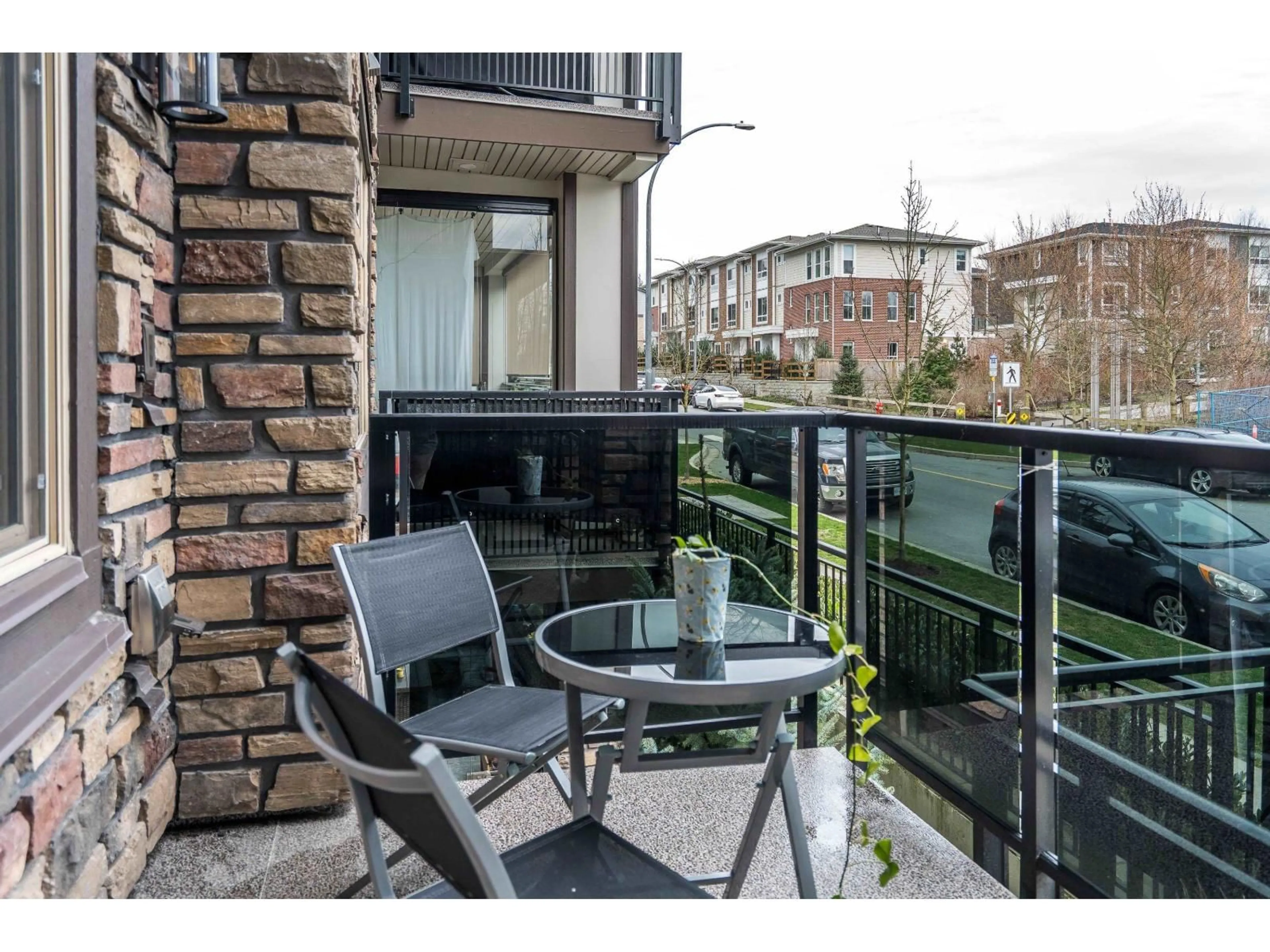 Balcony in the apartment, water/lake/river/ocean view for 210 - 8526 202B STREET, Langley British Columbia V2Y3L3